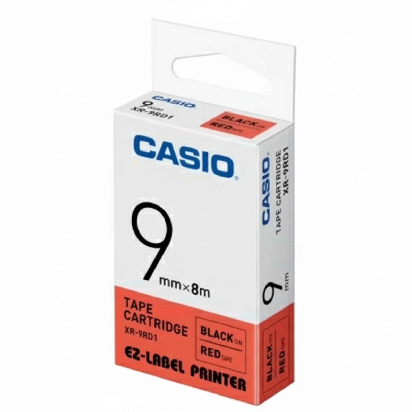 Original OEM Tape Casio XR-9RD1 (XR-9RD1) (Red) (9 mm, 8 m)