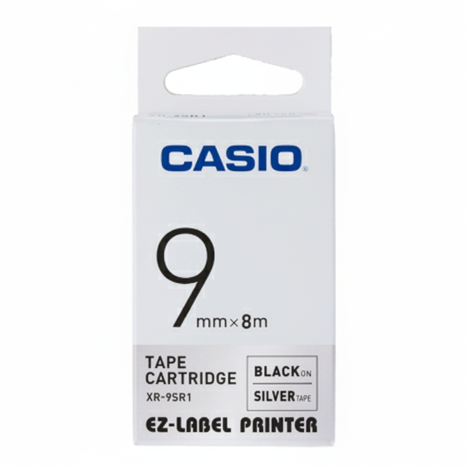 Original OEM Tape Casio XR-9SR1 (XR-9SR1) (Silver) (9 mm, 8 m)