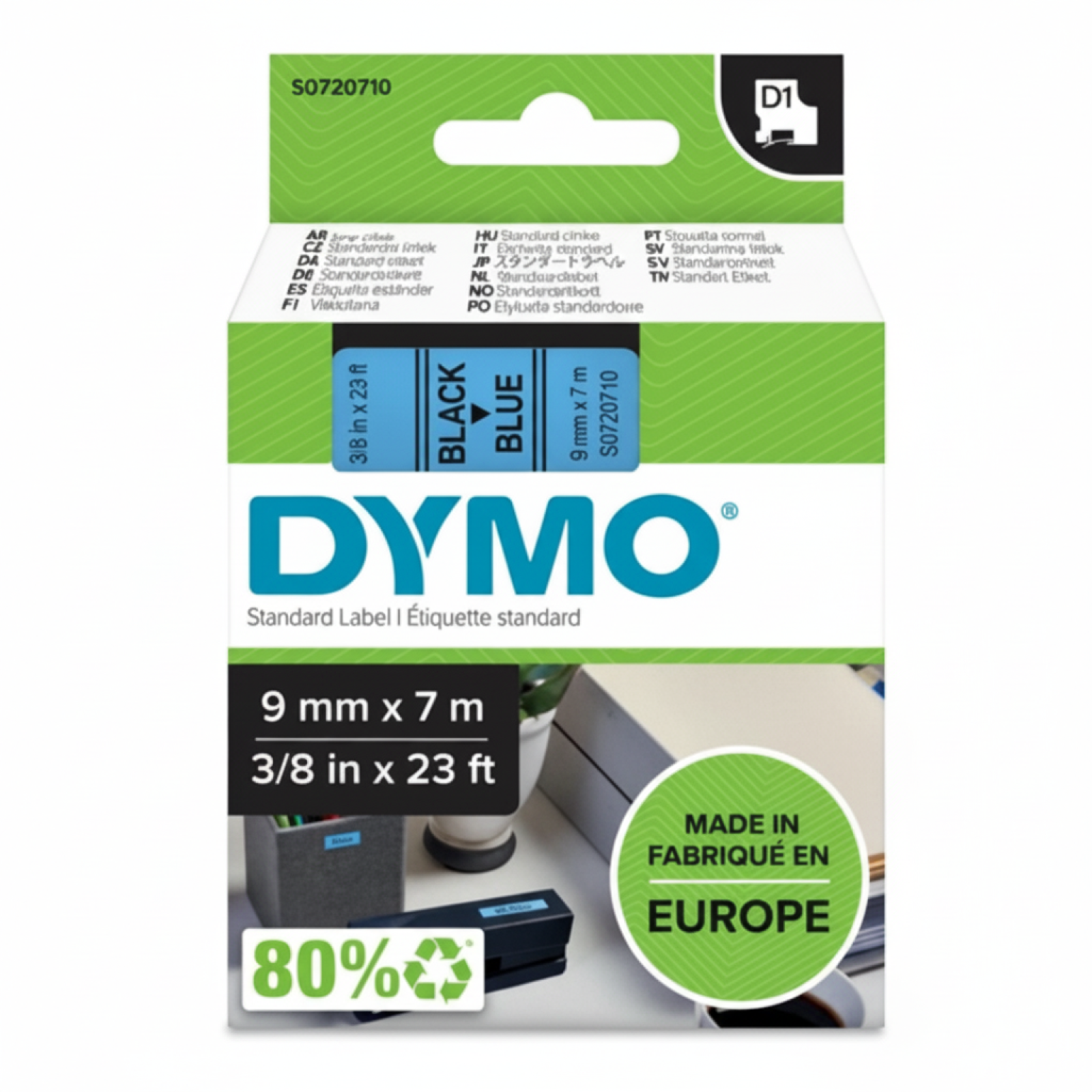 Original OEM Tape DYMO D1-40916 (D1-40916) (Blue) (9 mm, 7 m)