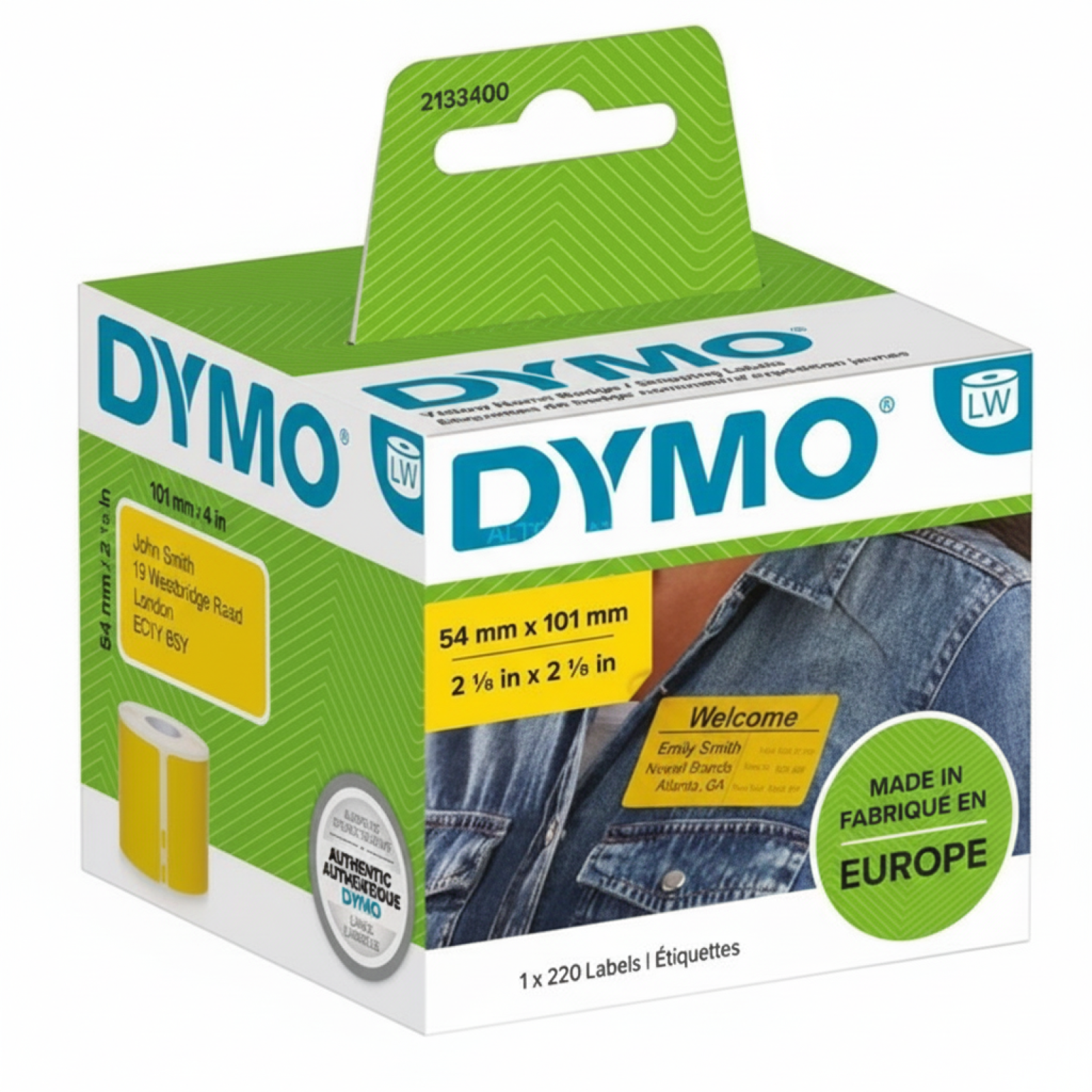 Original OEM Label DYMO LW-2133400 (LW-2133400) (Yellow)