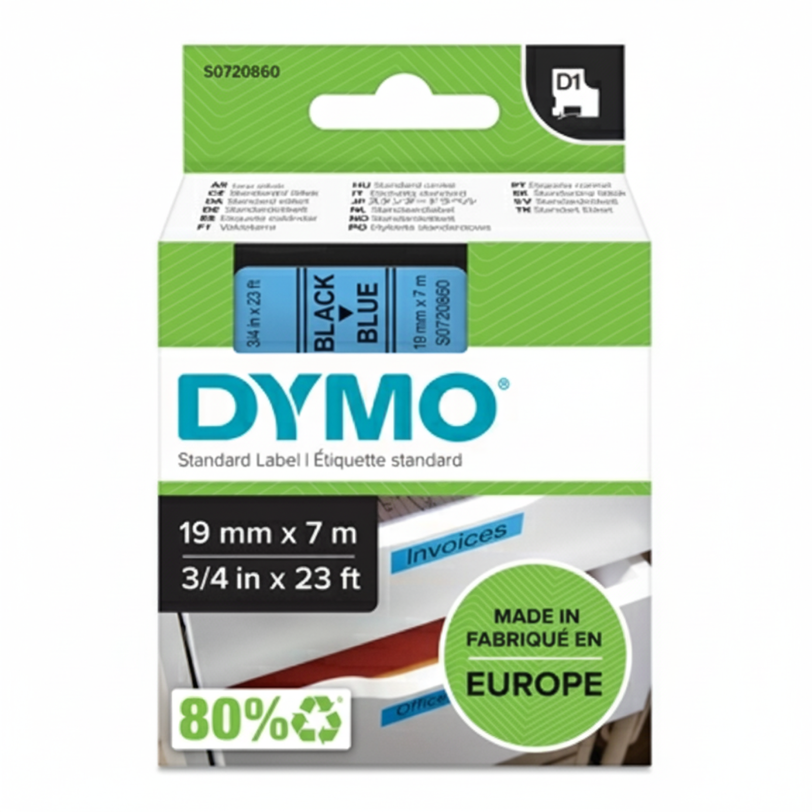 Original OEM Tape DYMO D1-45806 (D1-45806) (Blue) (19 mm, 7 m)