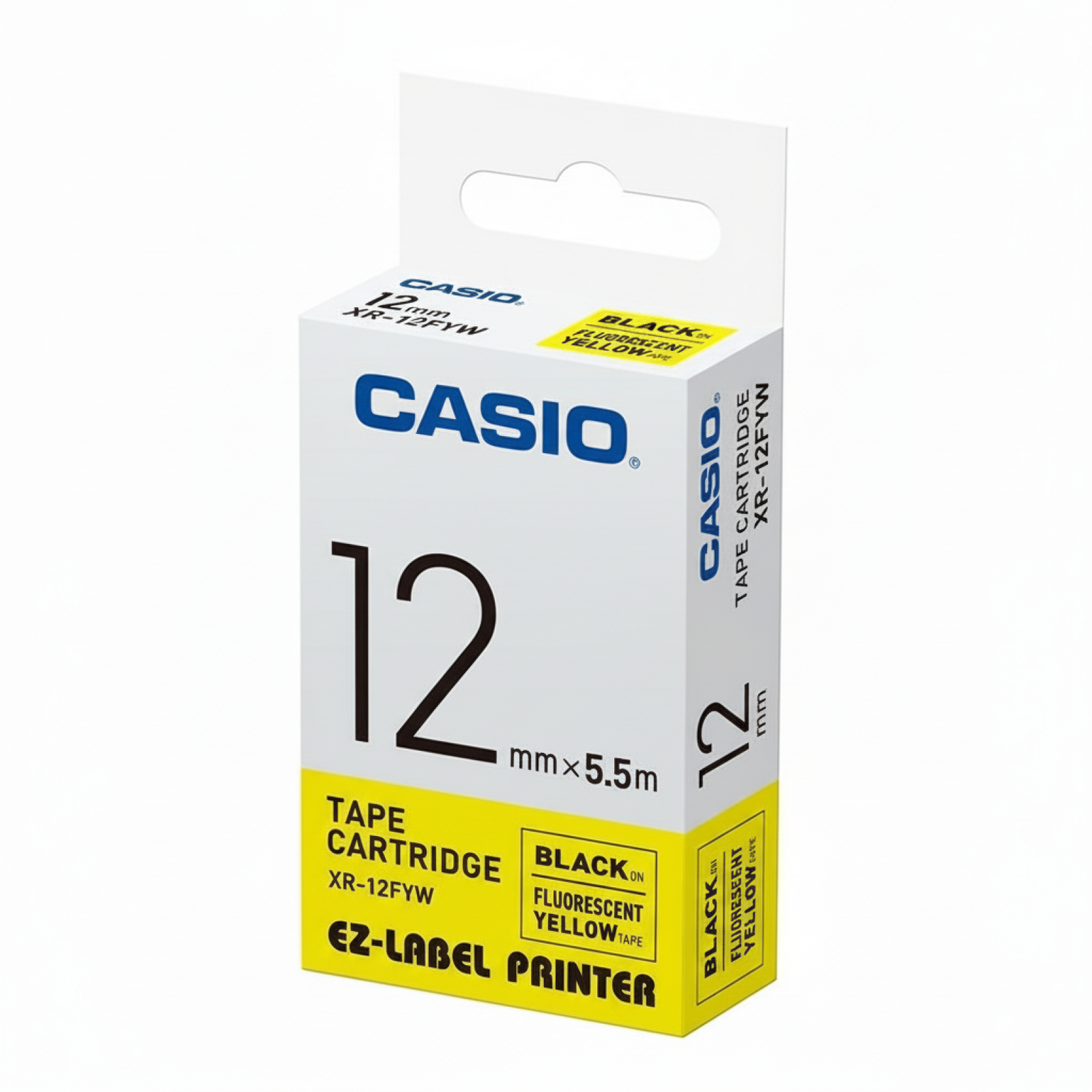 Original OEM Tape Casio XR-12FYW (XR-12FYW) (Yellow) (12 mm, 5,5 m)