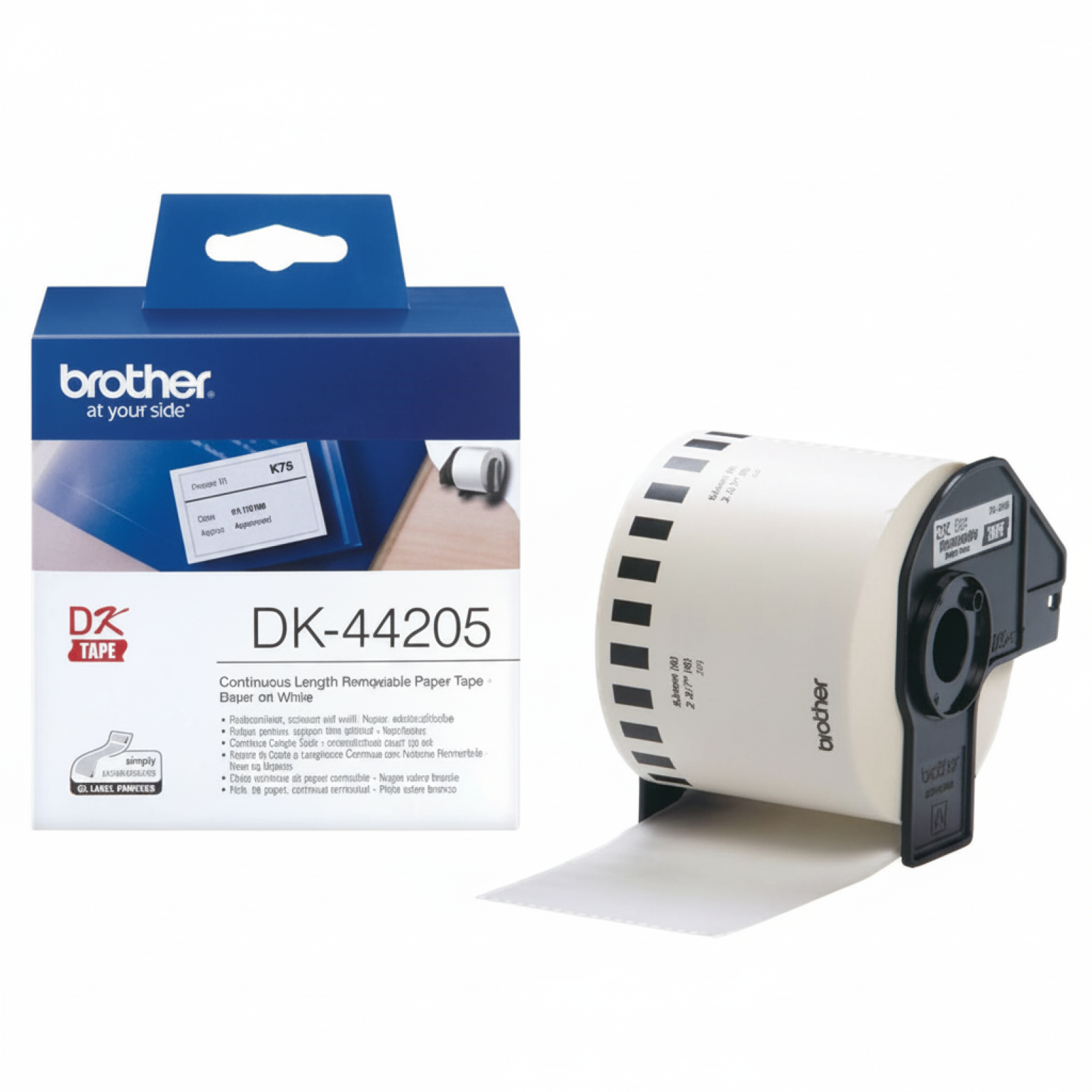 Original OEM Tape Brother DK-44205 (DK-44205) (White) (62 mm, 30,48 m)