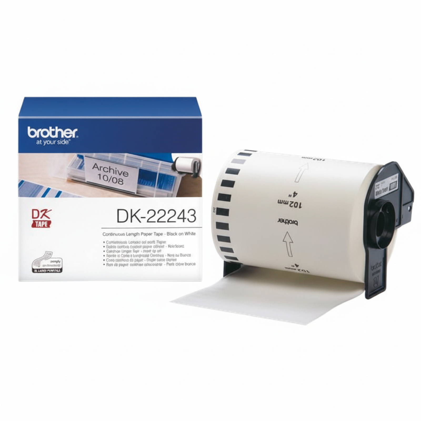 Original OEM Tape Brother DK-22243 (DK-22243) (White) (102 mm, 30,48 m)