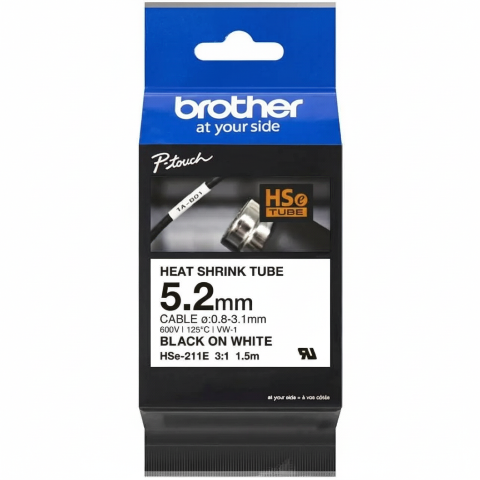 Original OEM Heat Shrink Tube Brother HSe-211 (HSe-211) (White) (5,2 mm, 1,5 m)