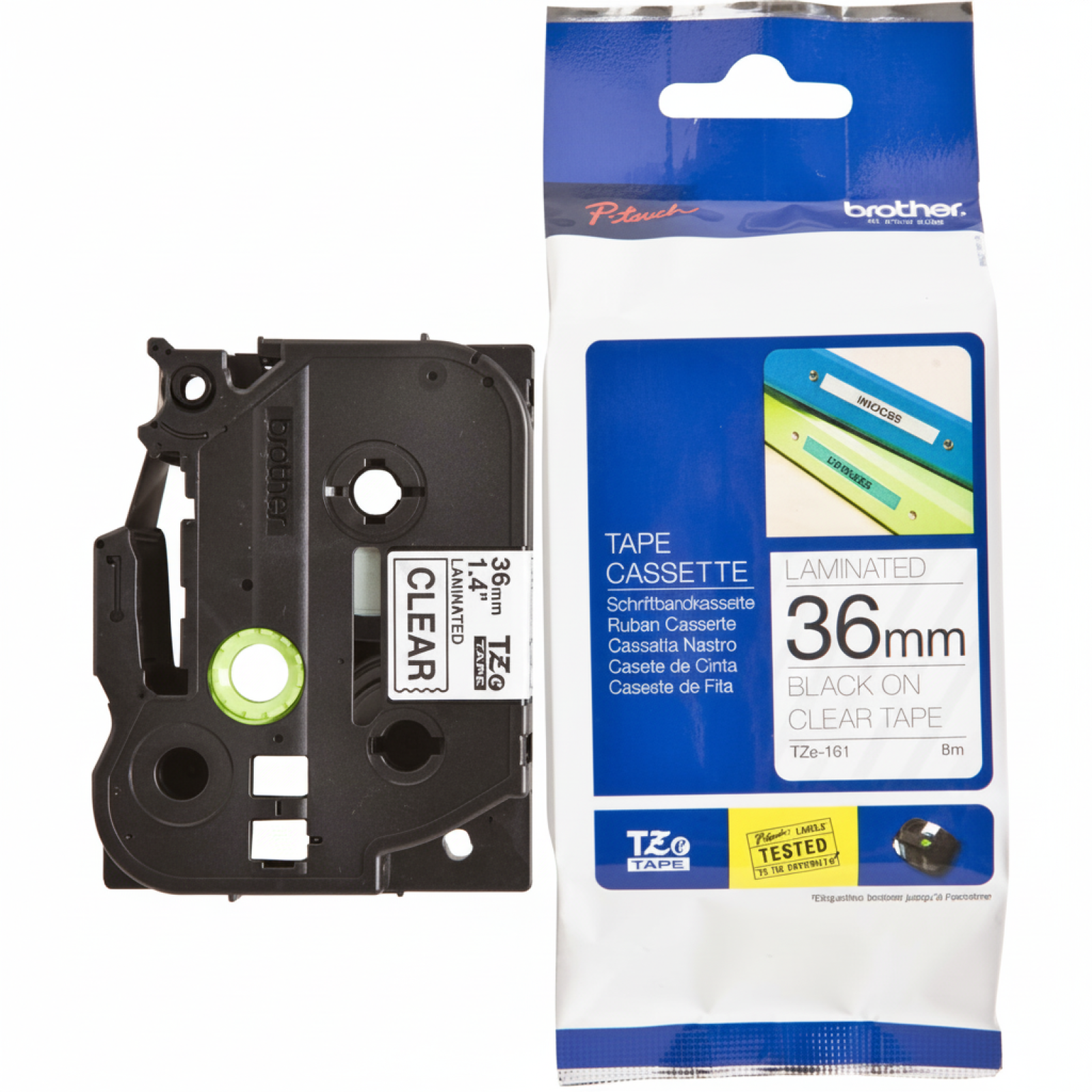 Original OEM Tape Brother TZe-161 (TZe-161) (Transparent) (36 mm, 8 m, Transparent)