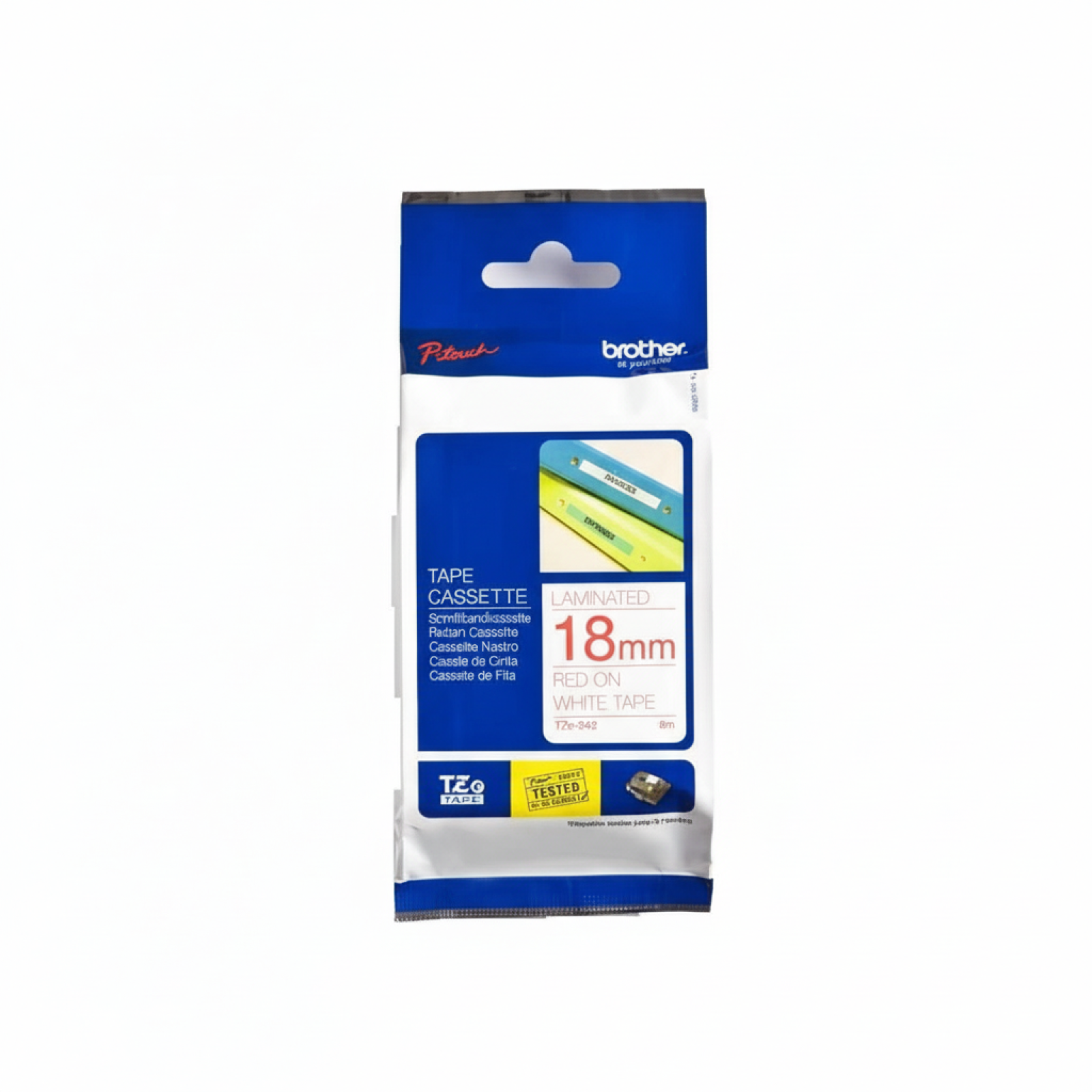 Original OEM Tape Brother TZe-242 (TZe-242) (White) (18 mm, 8 m, White, Red)