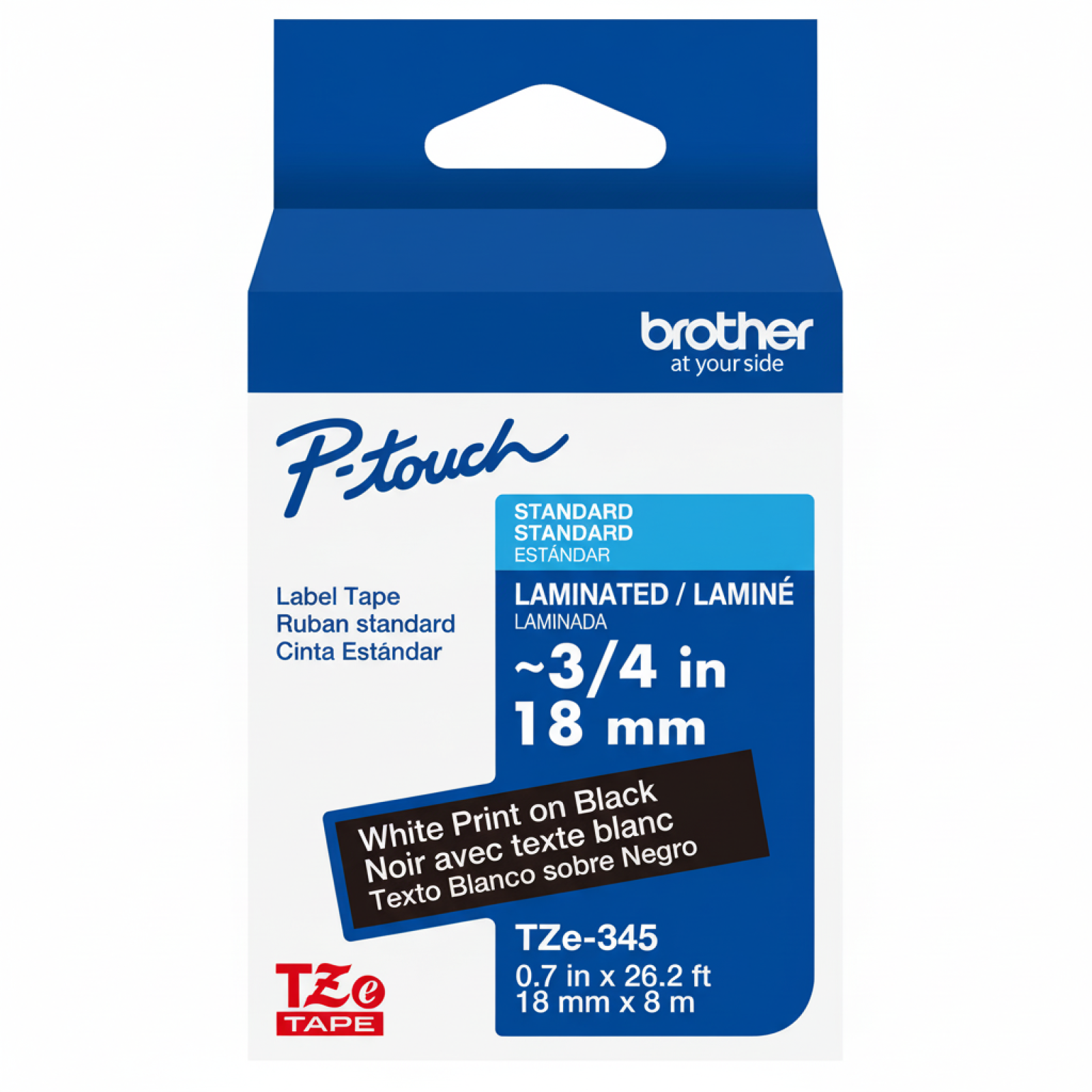 Original OEM Tape Brother TZe-345 (TZe-345) (Black) (18 mm, 8 m)