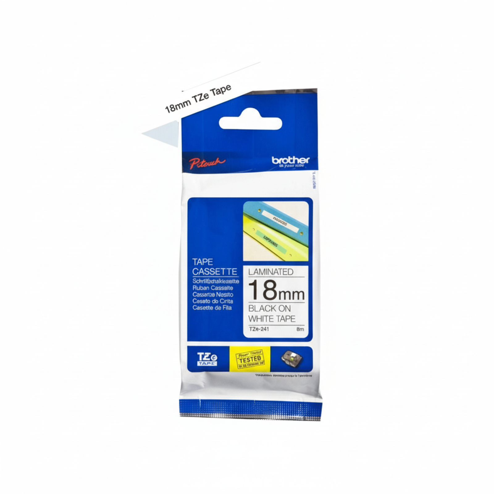 Original OEM Tape Brother TZe-241 (TZe-241) (White) (18 mm, 8 m, White)