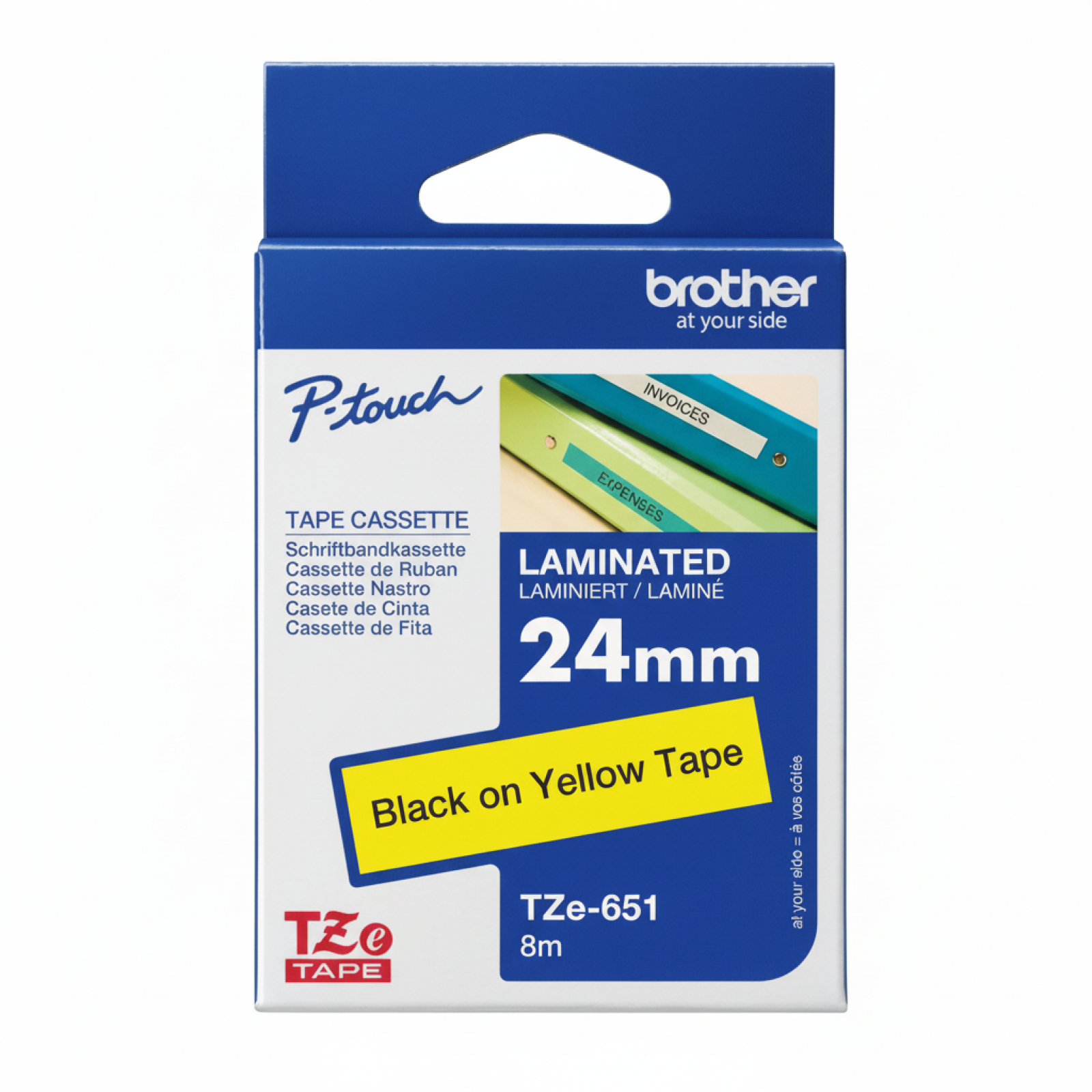 Original OEM Tape Brother TZe-651 (TZe-651) (Yellow) (24 mm, 8 m, Yellow)
