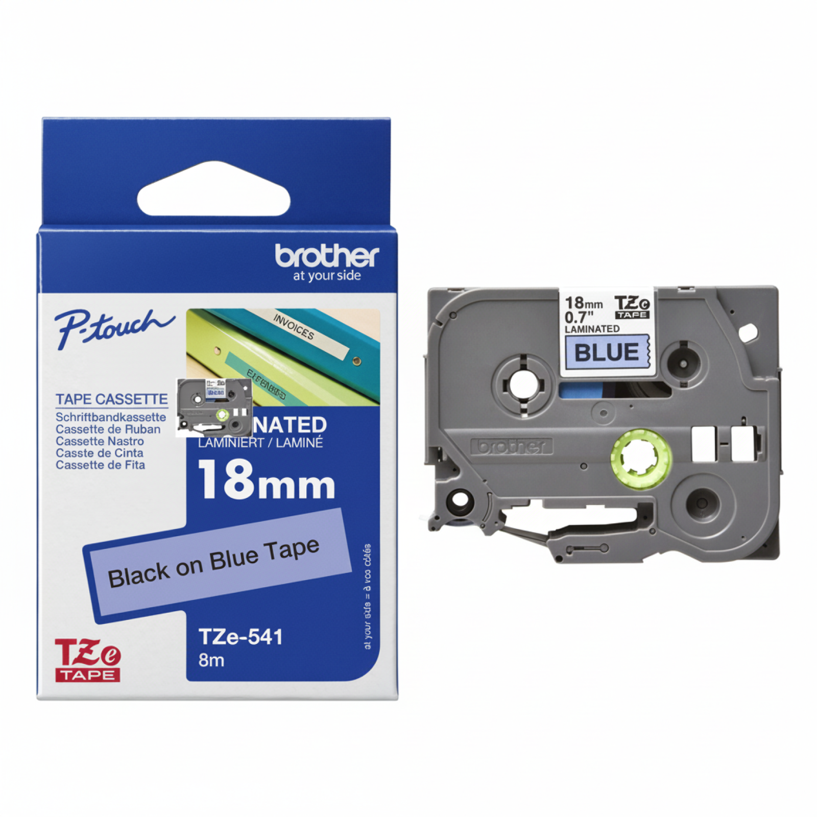 Original OEM Tape Brother TZe-541 (TZe-541) (Blue) (18 mm, 8 m, Blue)
