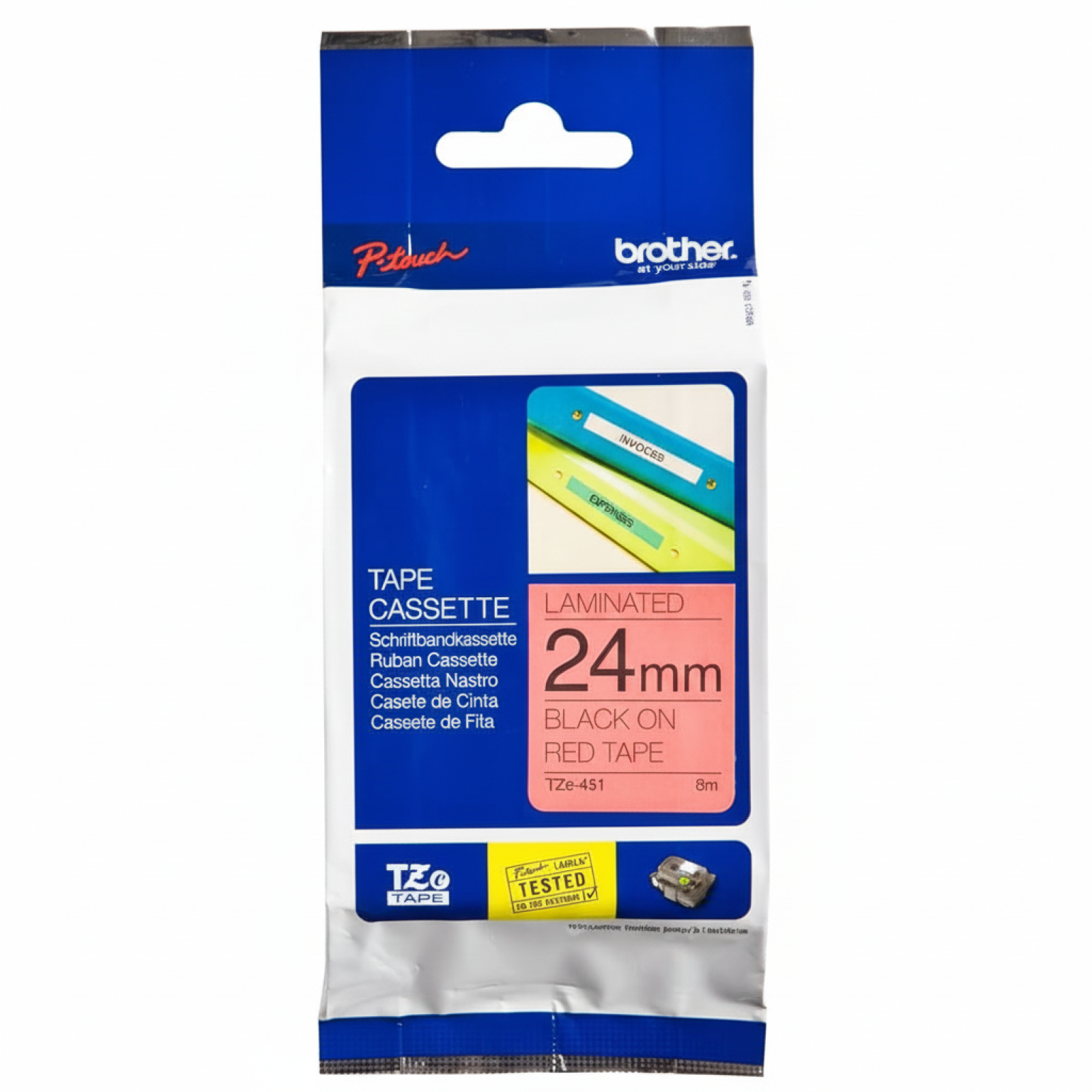 Original OEM Tape Brother TZe-451 (TZe-451) (Red) (24 mm, 8 m, Red)