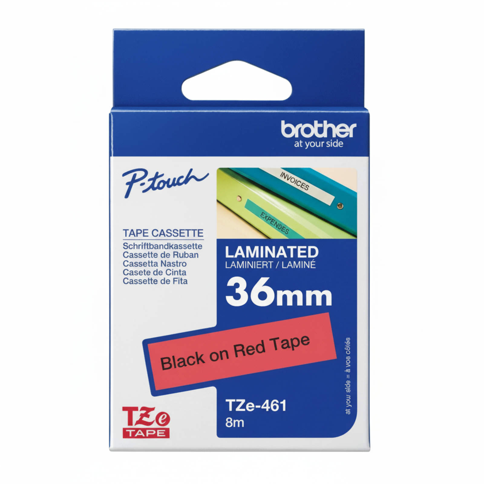 Original OEM Tape Brother TZe-461 (TZe-461) (Red) (36 mm, 8 m, Red)
