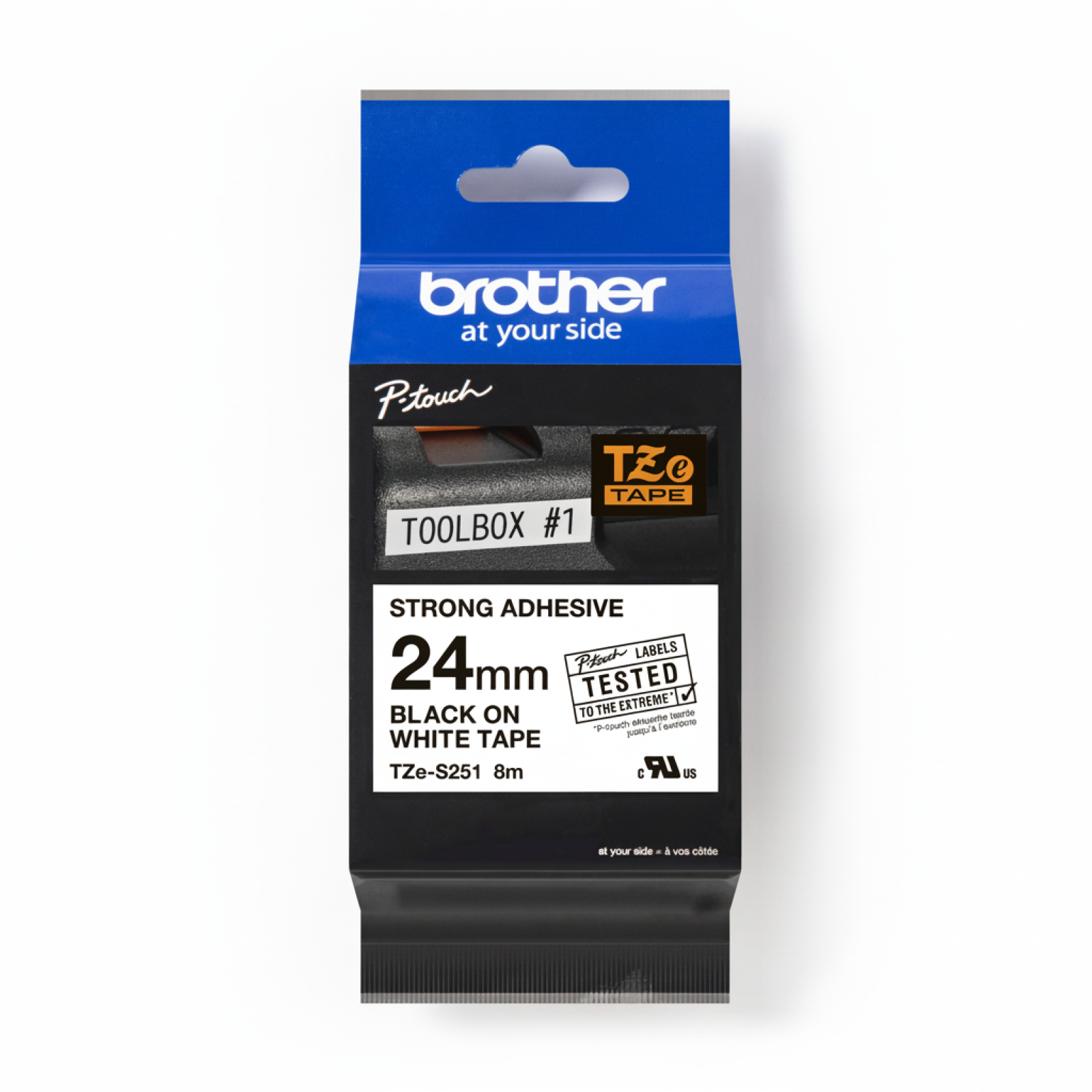 Original OEM Tape Brother TZe-S251 (TZe-S251) (White) (24 mm, 8 m, White)