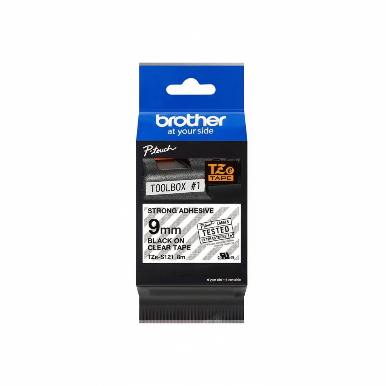 Original OEM Tape Brother TZe-S121 (TZe-S121) (Transparent) (9 mm, 8 m, Transparent)