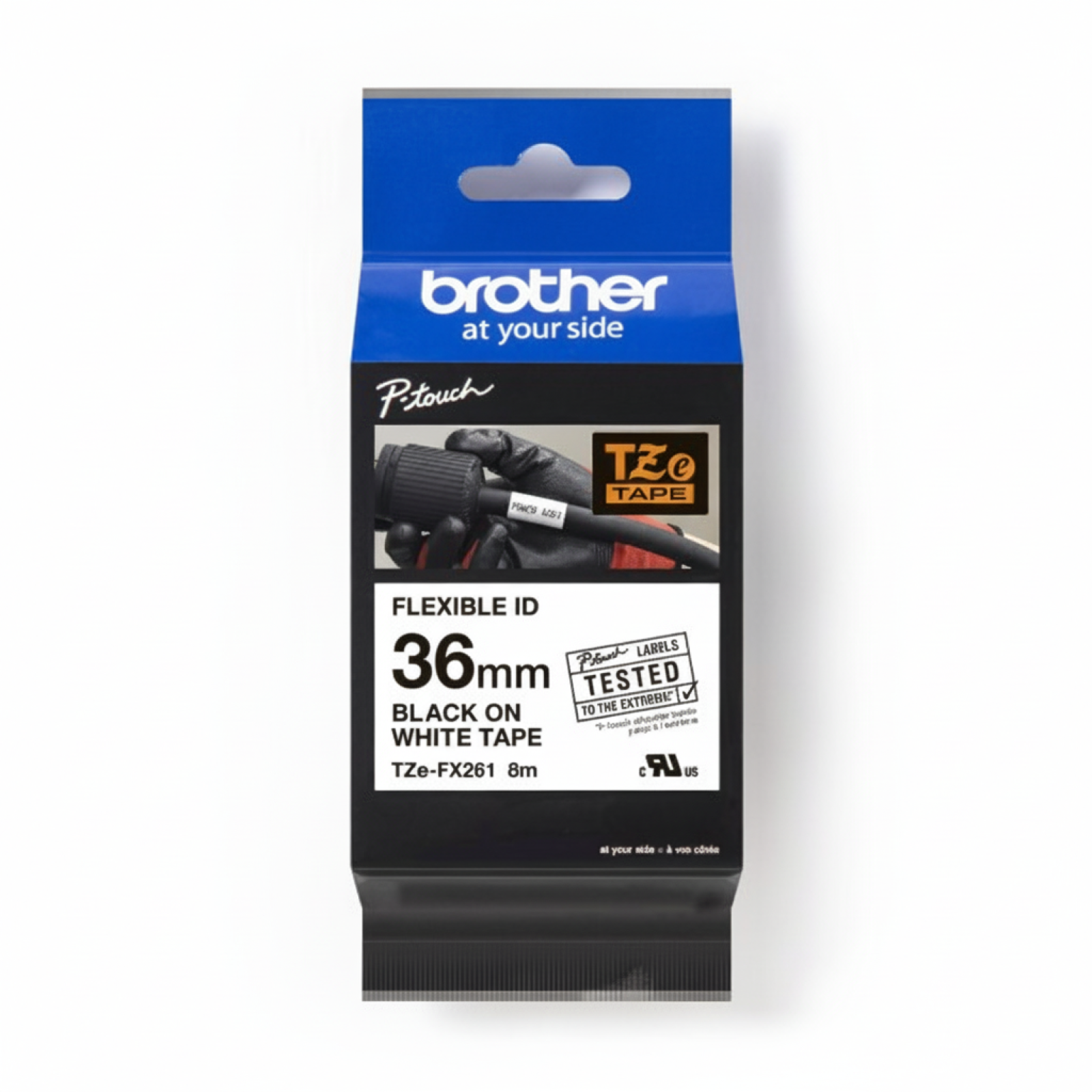 Original OEM Flexi Tape Brother TZe-FX261 (TZe-FX261) (White) (36 mm, 8 m, White)