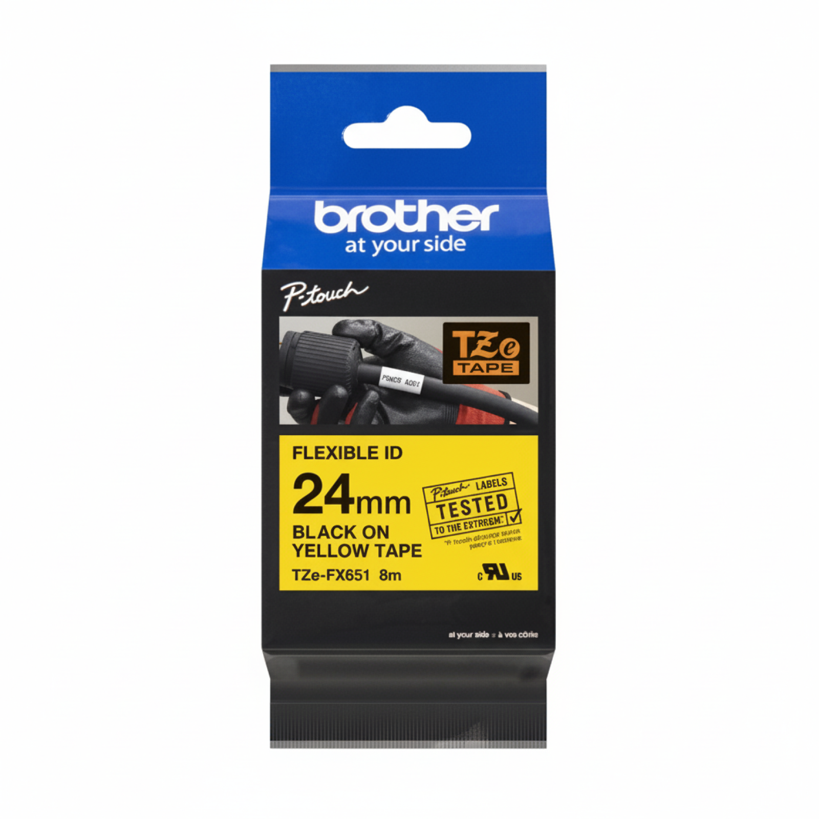 Original OEM Flexi Tape Brother TZe-FX651 (TZe-FX651) (Yellow) (24 mm, 8 m, Yellow)