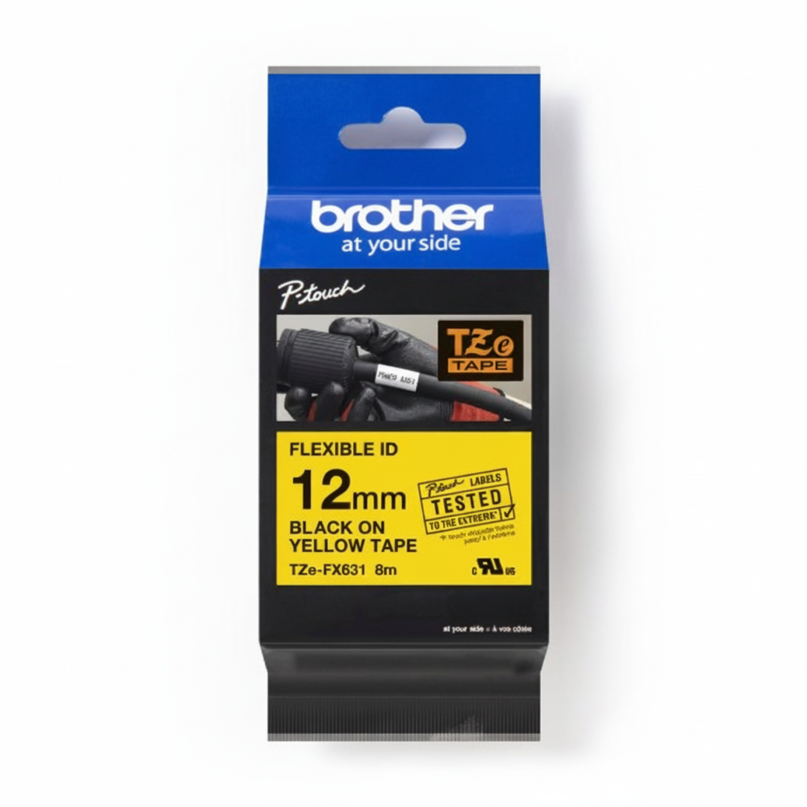 Original OEM Flexi Tape Brother TZe-FX631 (TZe-FX631) (Yellow) (12 mm, 8 m, Yellow)