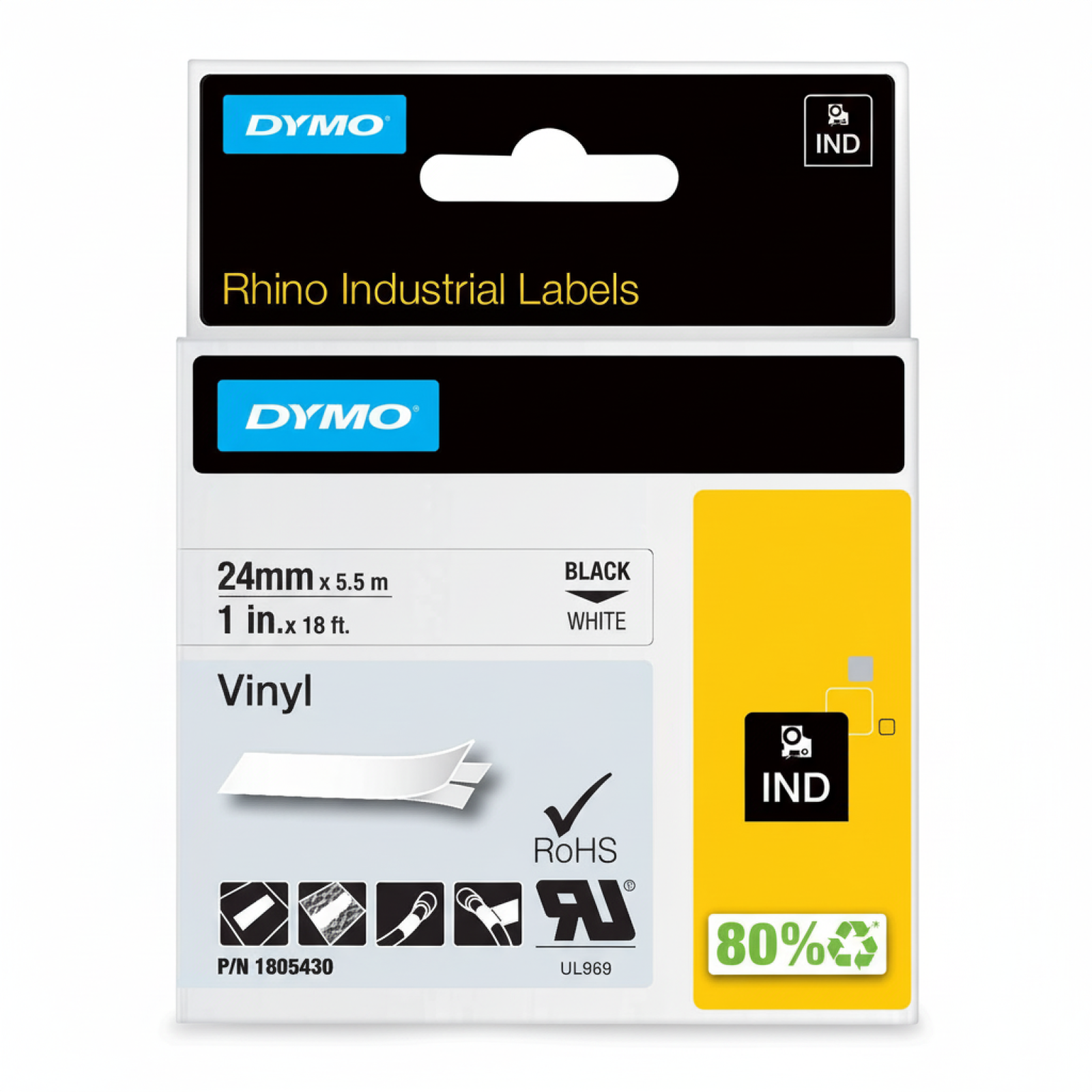 Original OEM Tape DYMO 1805430 (1805430) (White) (24 mm, 5,5 m, White)
