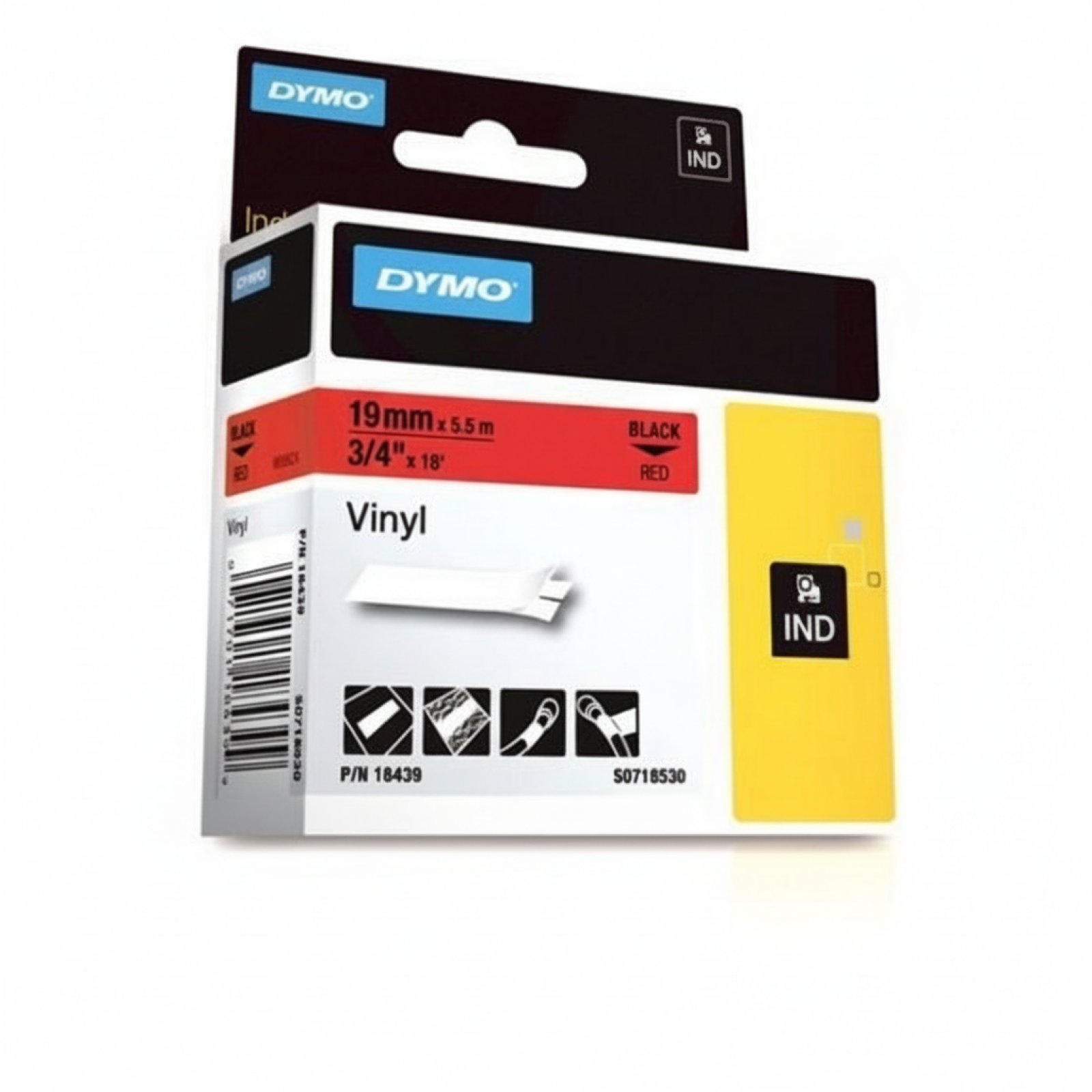 Original OEM Tape DYMO 18439 (18439) (Red) (19 mm, 5,5 m, Red)