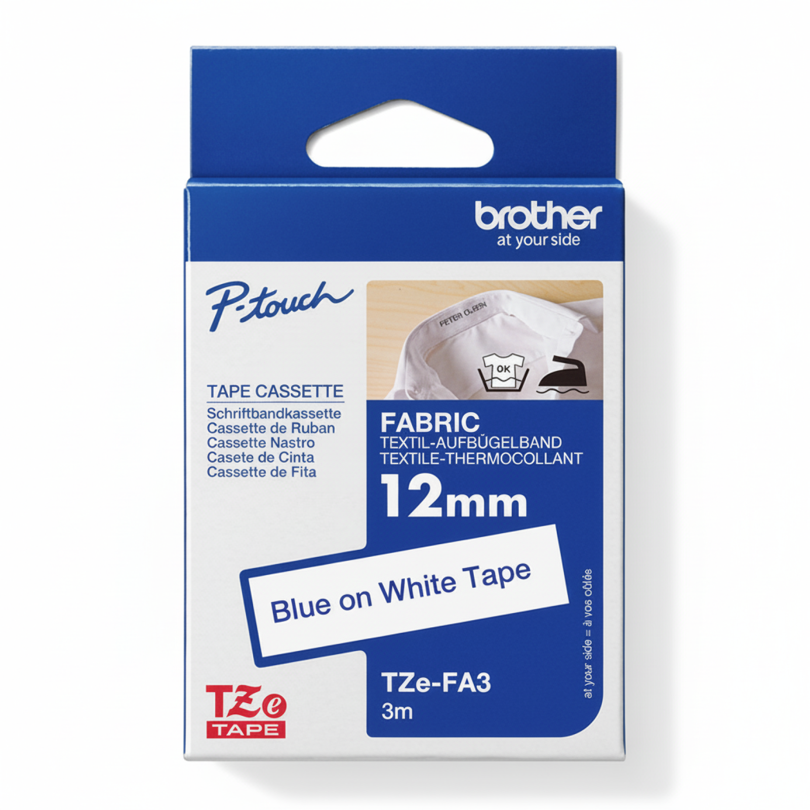 Original OEM Tape Brother TZe-FA3 (TZe-FA3) (Blue) (3 mm, 3 m, Blue)