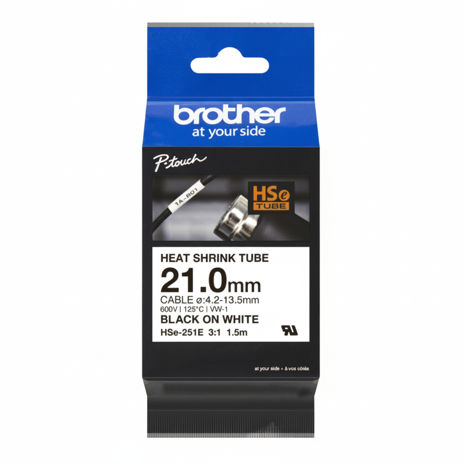 Original OEM Heat Shrink Tube Brother Hse-251E (Hse-251E) (White) (21 mm, 1,5 m, White)