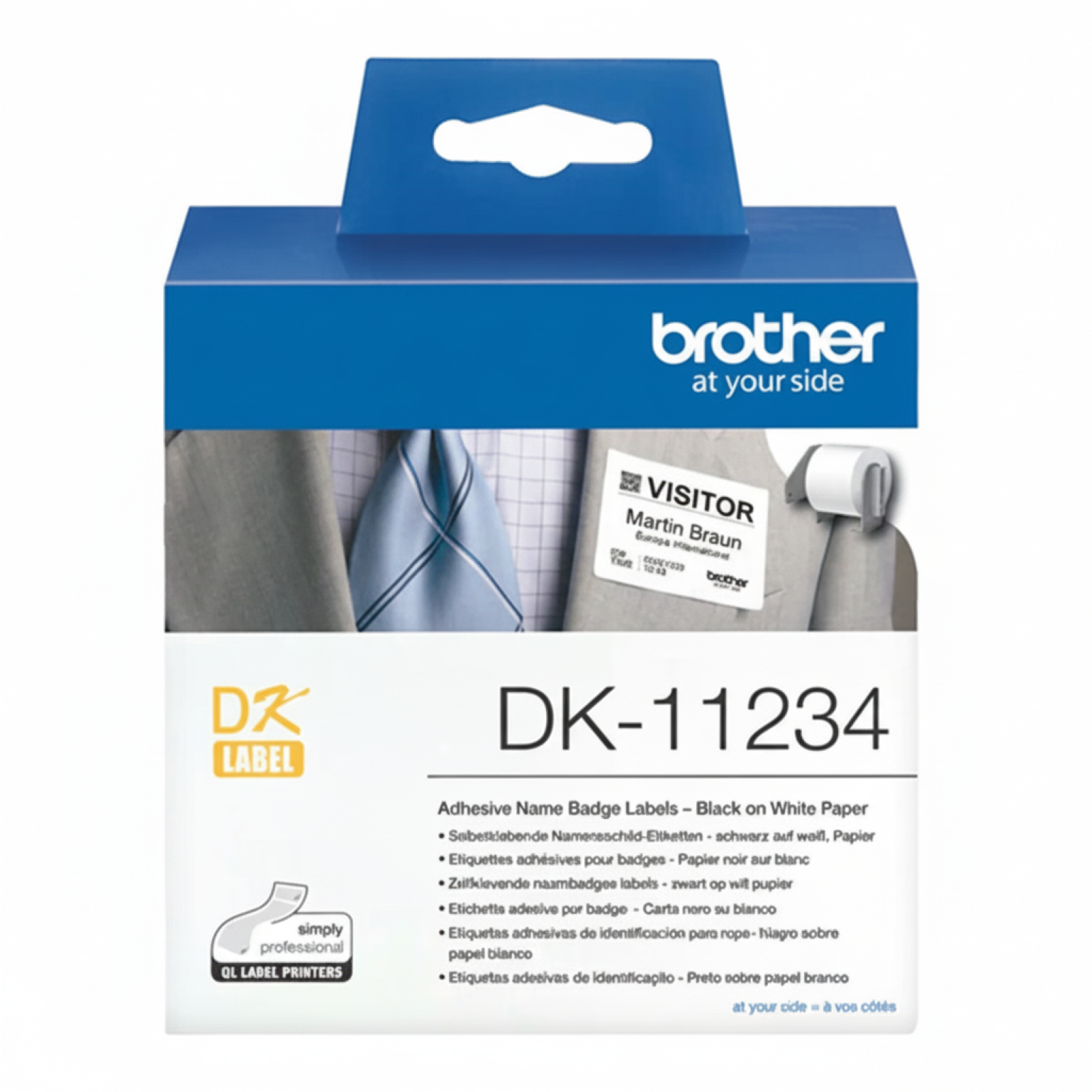 Original OEM Label Brother DK-11234 (DK11234) (White) (White, 260 pcs, 60 mm, 86 mm)