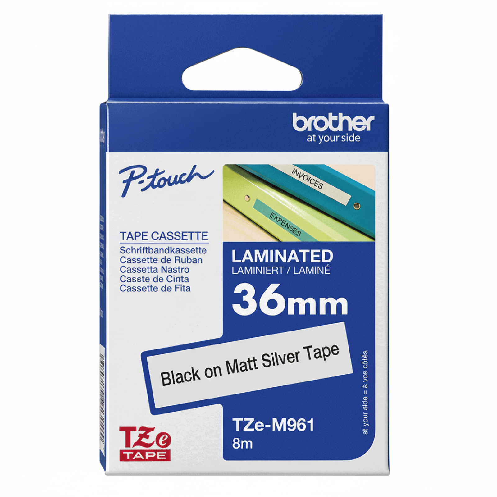 Original OEM Tape Brother TZe-M961 (TZe-M961) (Silver matt) (36 mm, 8 m)