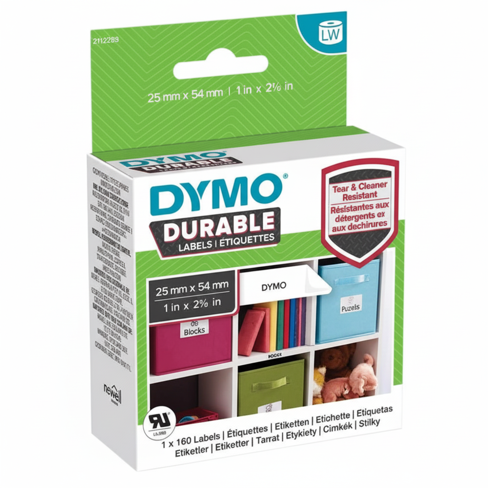 Original OEM Label DYMO LW-2112283 (LW-2112283) (White) (White, 160 pcs, 54 mm, 25 mm)