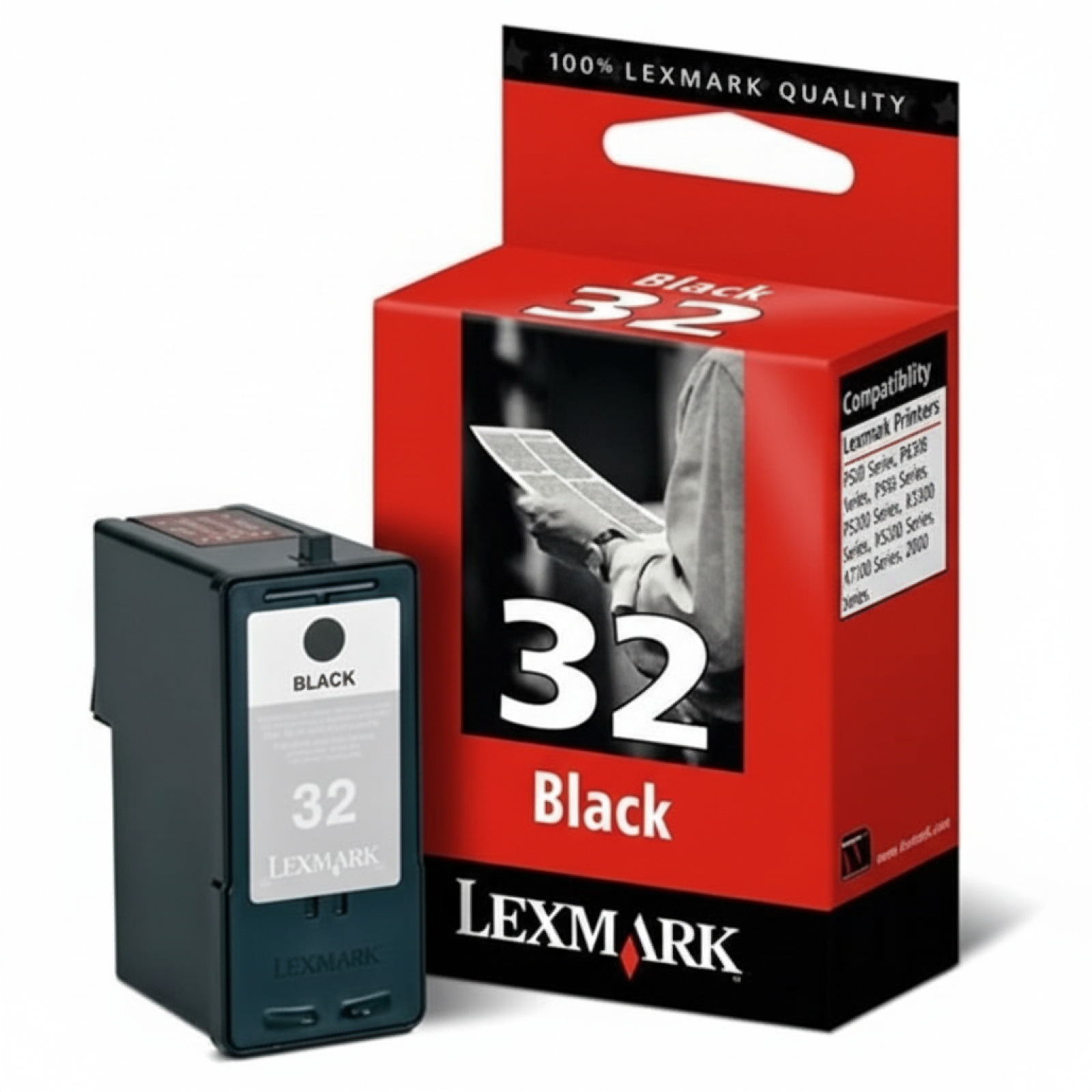 Original OEM Ink Cartridge Lexmark 32 (18CX032E) (Black)