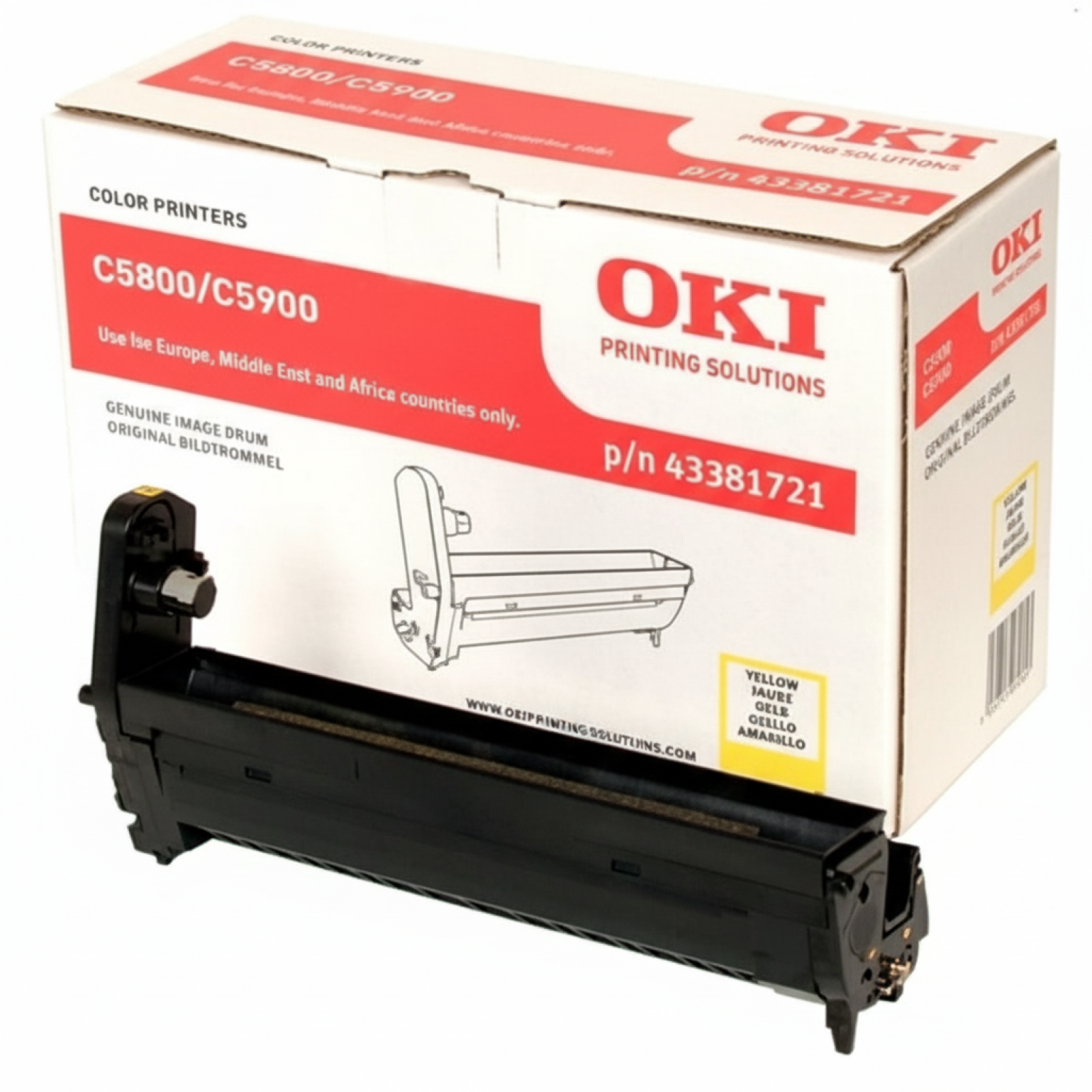 Original OEM Drum Unit Oki C5800 (43381721) (Yellow)