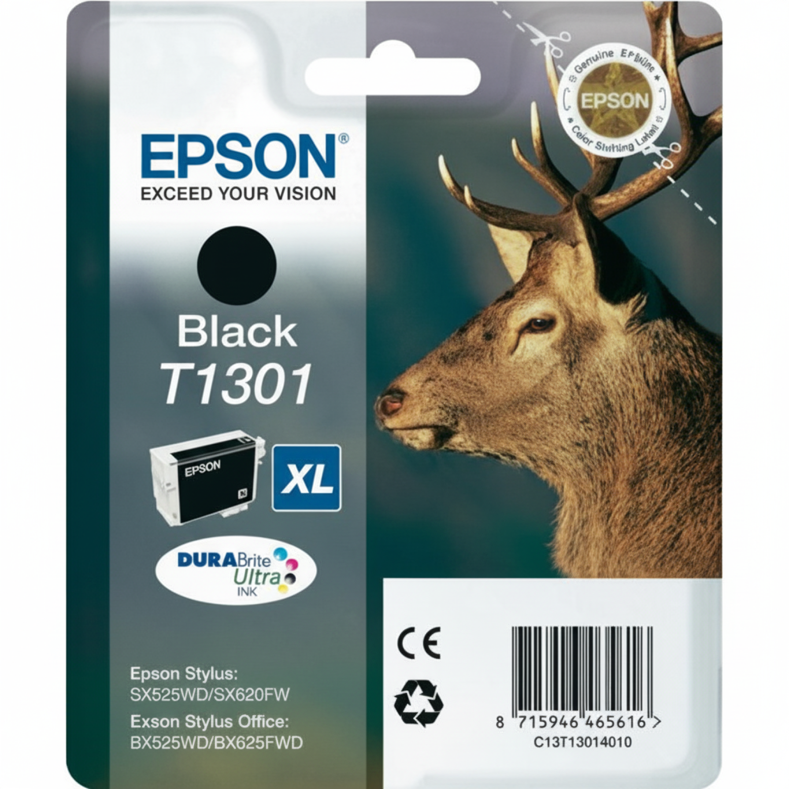 Original OEM Ink Cartridge Epson T1301 (C13T13014010) (Black)