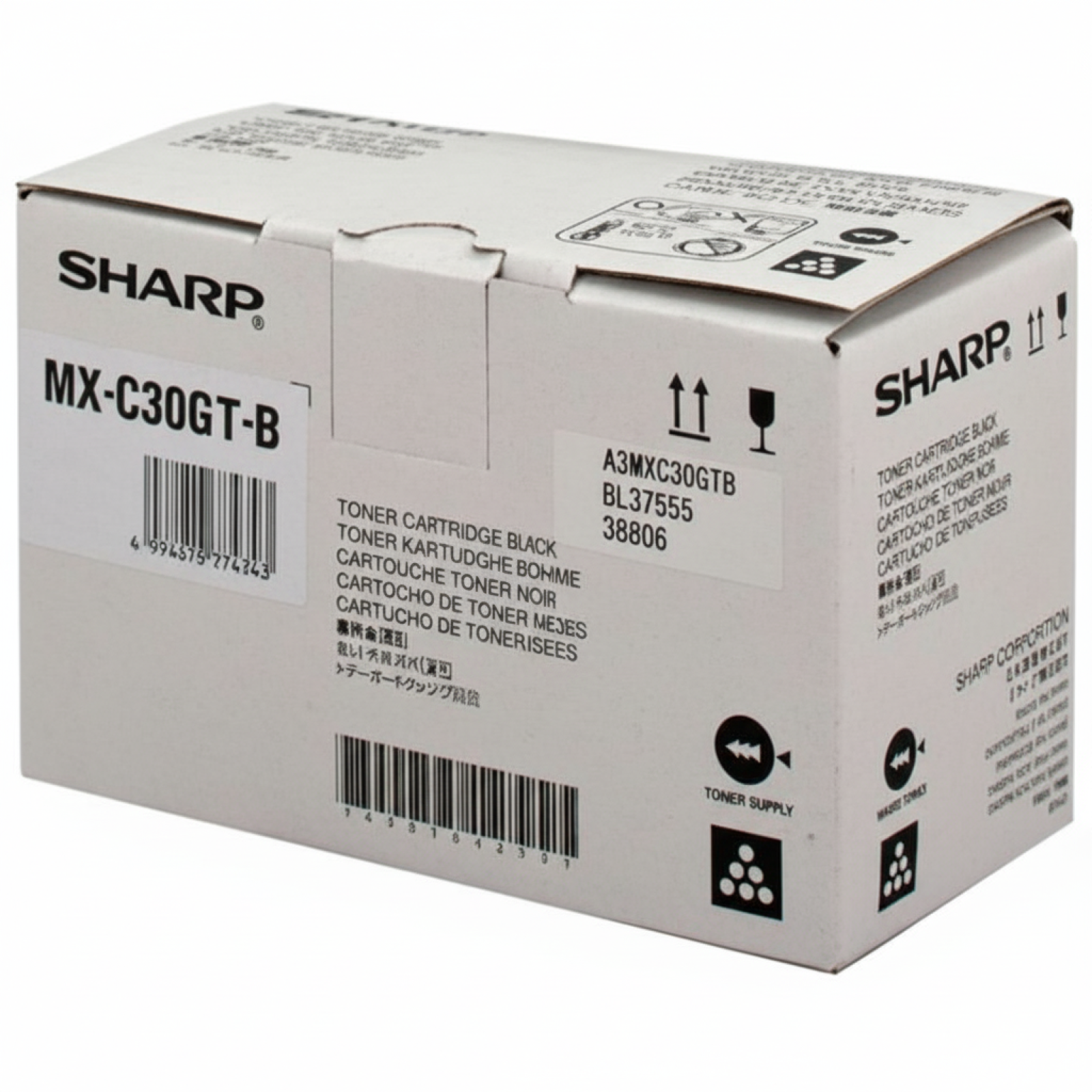 Original OEM Toner Sharp MX-C30GTB (MXC30GTB) (Black)