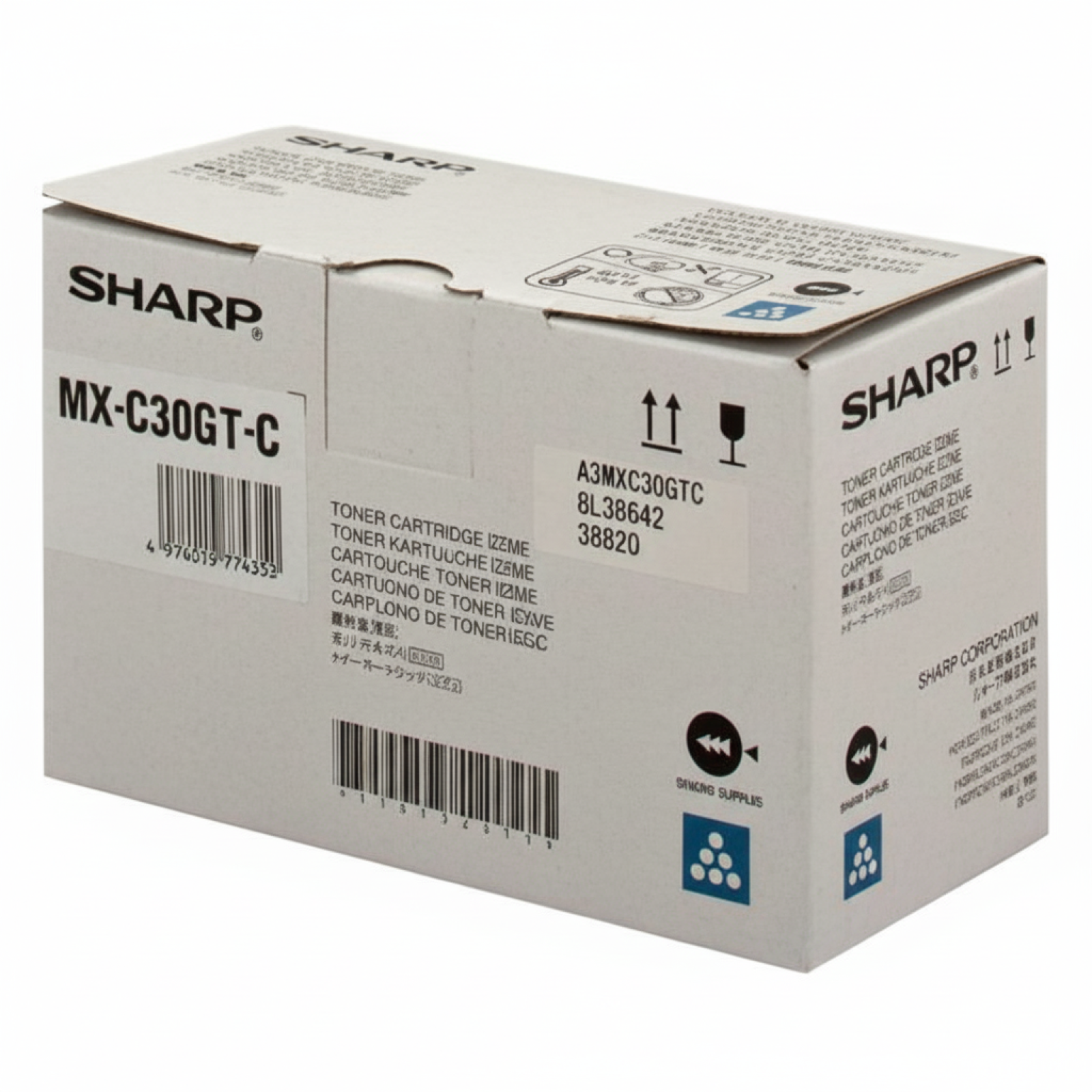 Original OEM Toner Sharp MX-C30GTC (MXC30GTC) (Cyan)