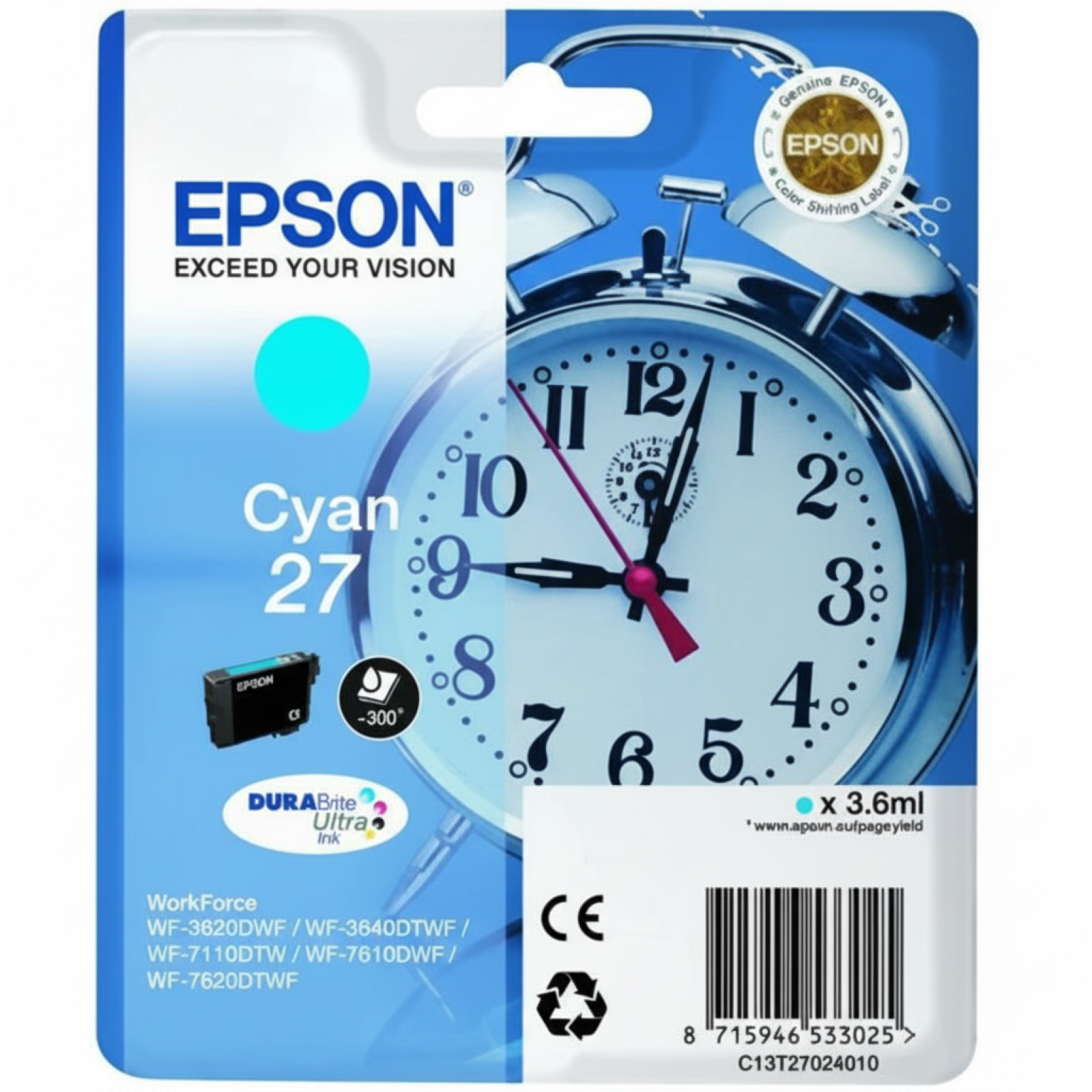 Original OEM Ink Cartridge Epson T2702 (C13T270240) (Cyan)