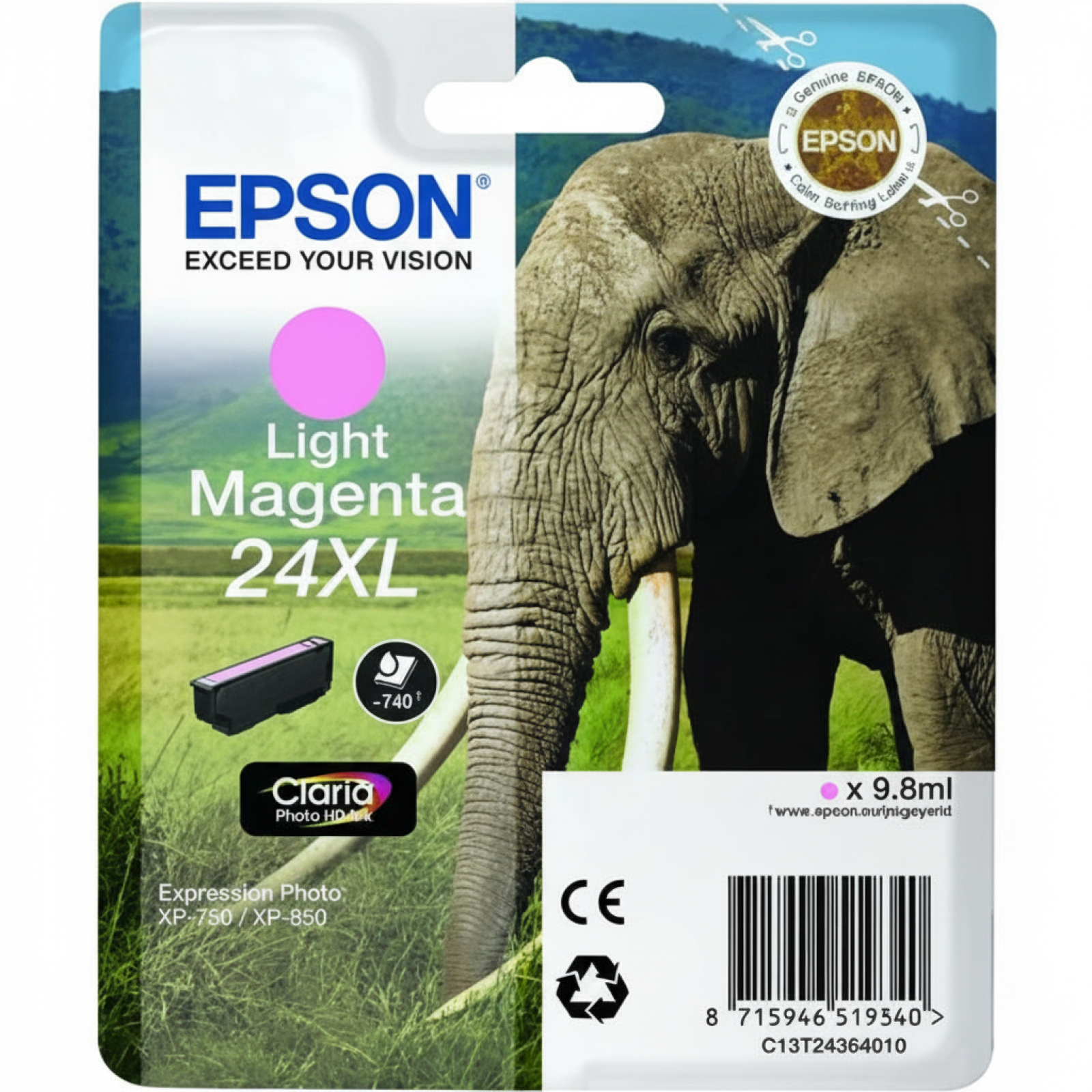 Original OEM Ink Cartridge Epson T2436 (C13T24364010) (Light magenta)