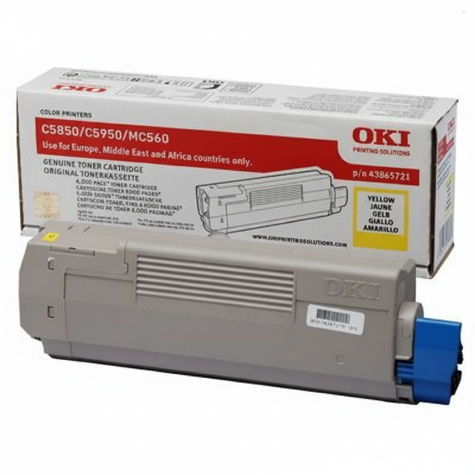 Original OEM Toner Oki C5850 5950 (43865721) (Yellow)