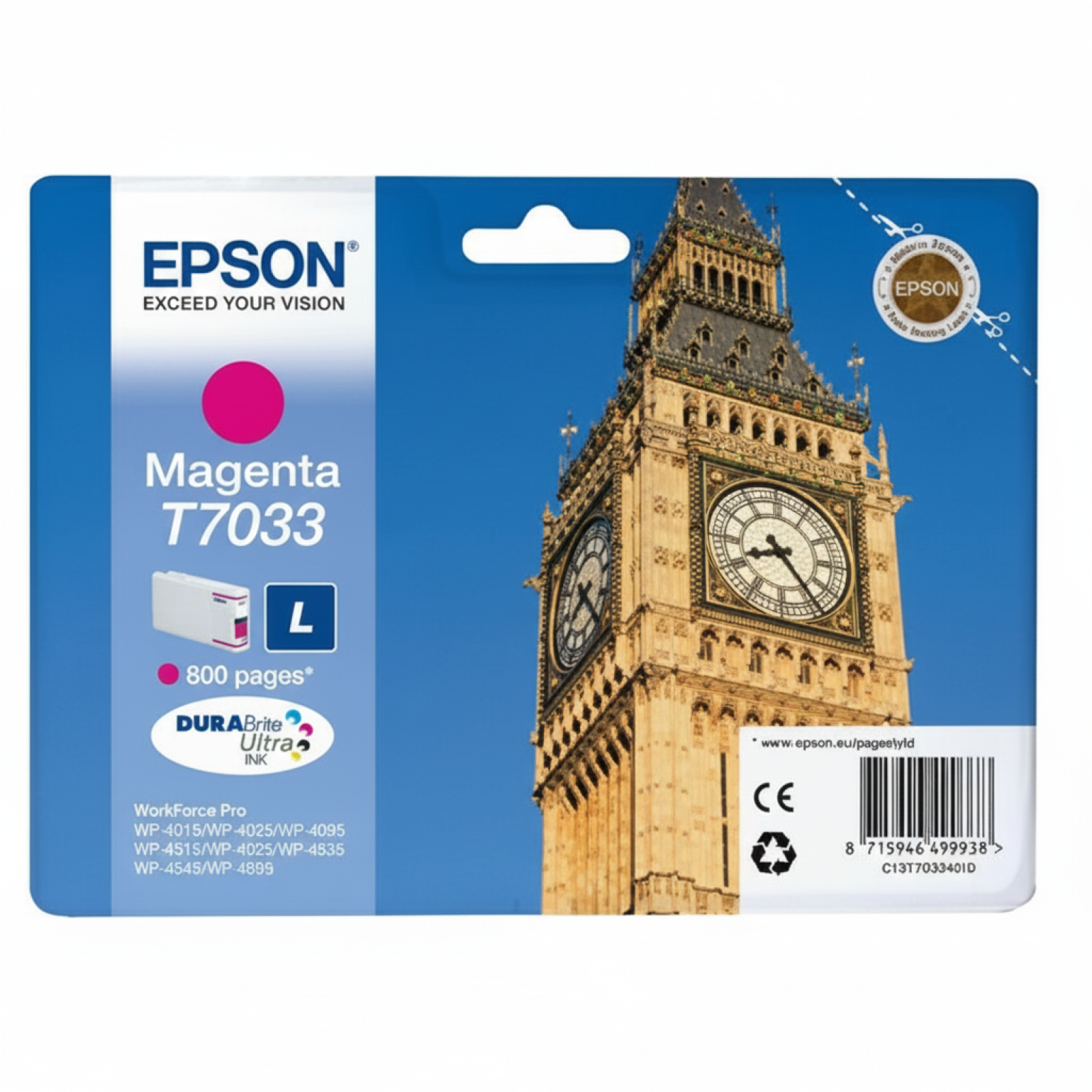 Original OEM Ink Cartridge Epson T7033 (C13T70334010) (Magenta)