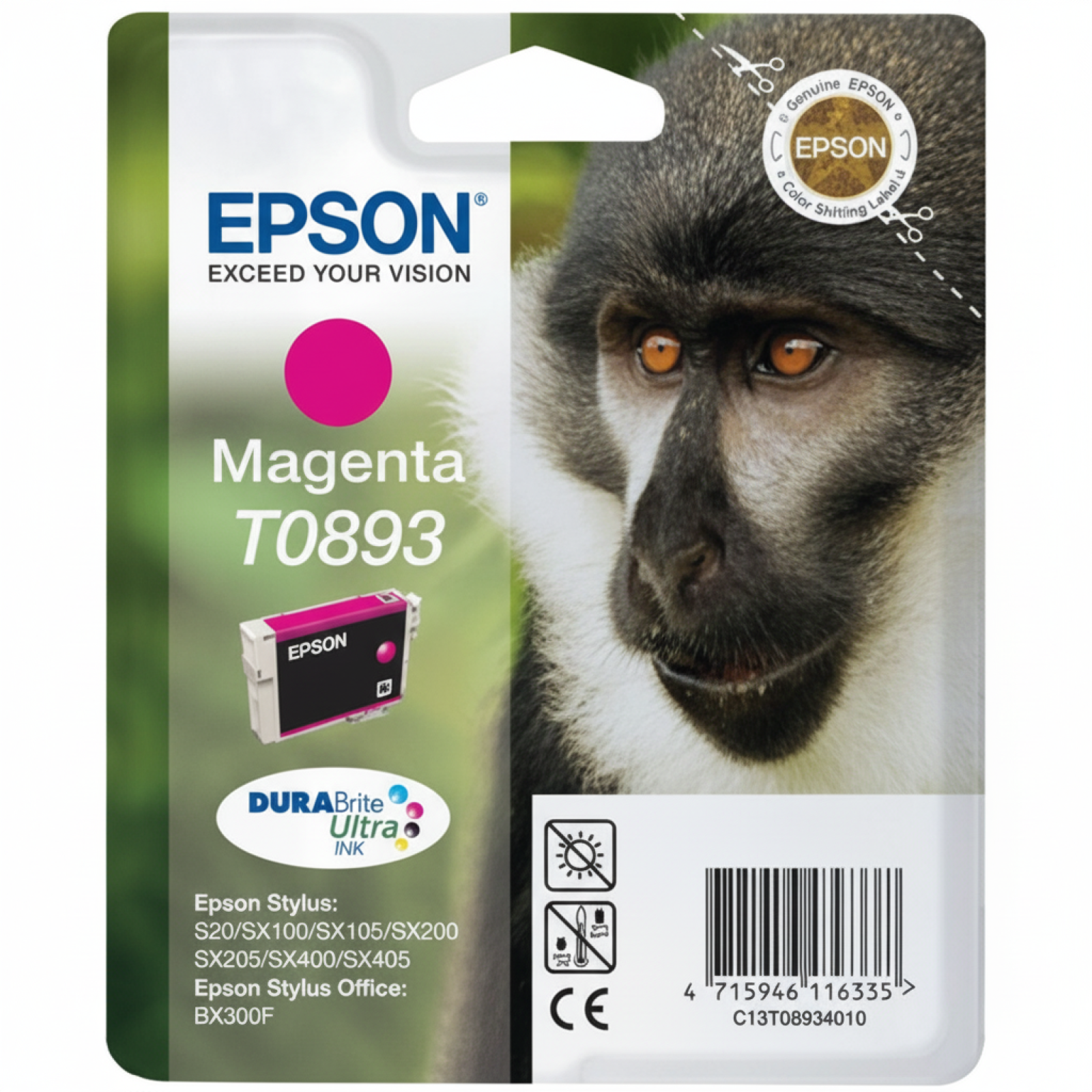 Original OEM Ink Cartridge Epson T0893 (C13T08934011) (Magenta)