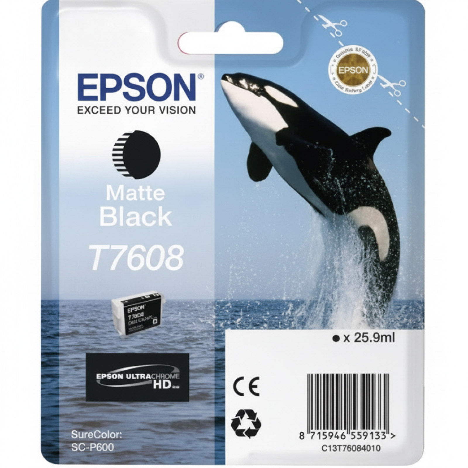 Original OEM Ink Cartridge Epson T7608 (C13T76084010) (Matte black)