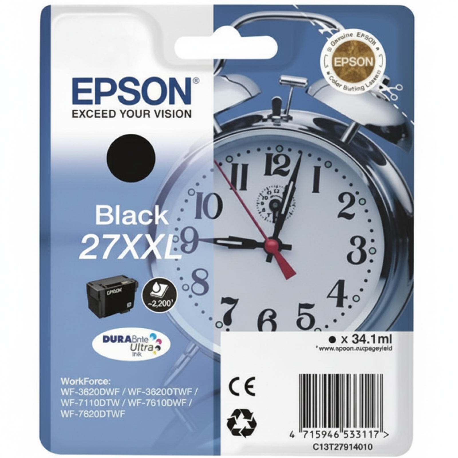 Original OEM Ink Cartridge Epson 27 XXL (C13T27914010) (Black)