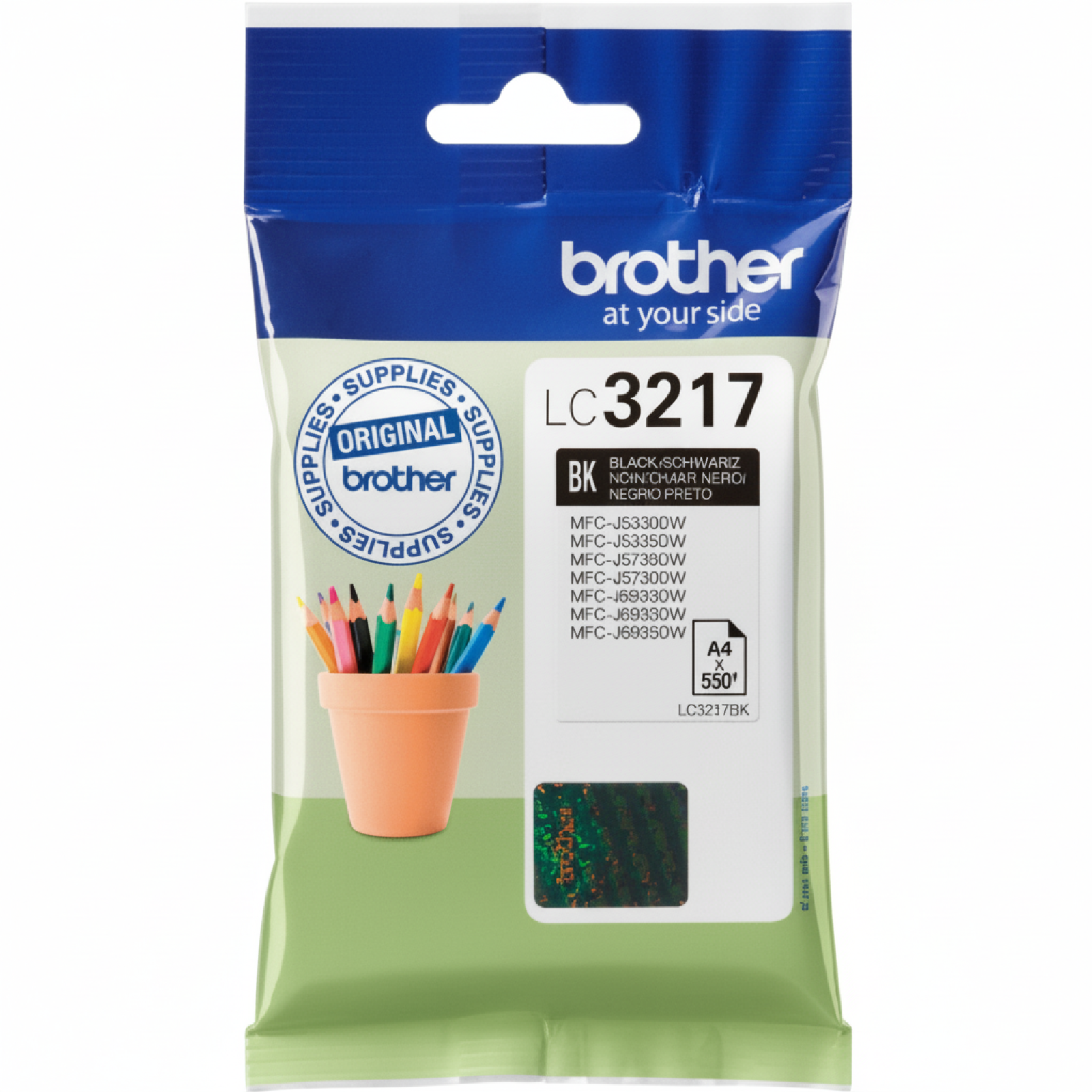 Original OEM Ink Cartridge Brother LC-3217 BK (LC3217BK) (Black)