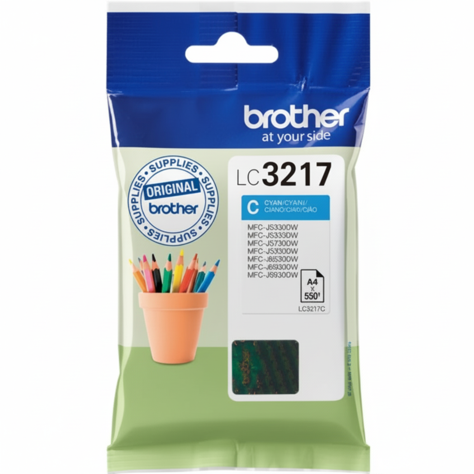 Original OEM Ink Cartridge Brother LC-3217 C (LC3217C) (Cyan)