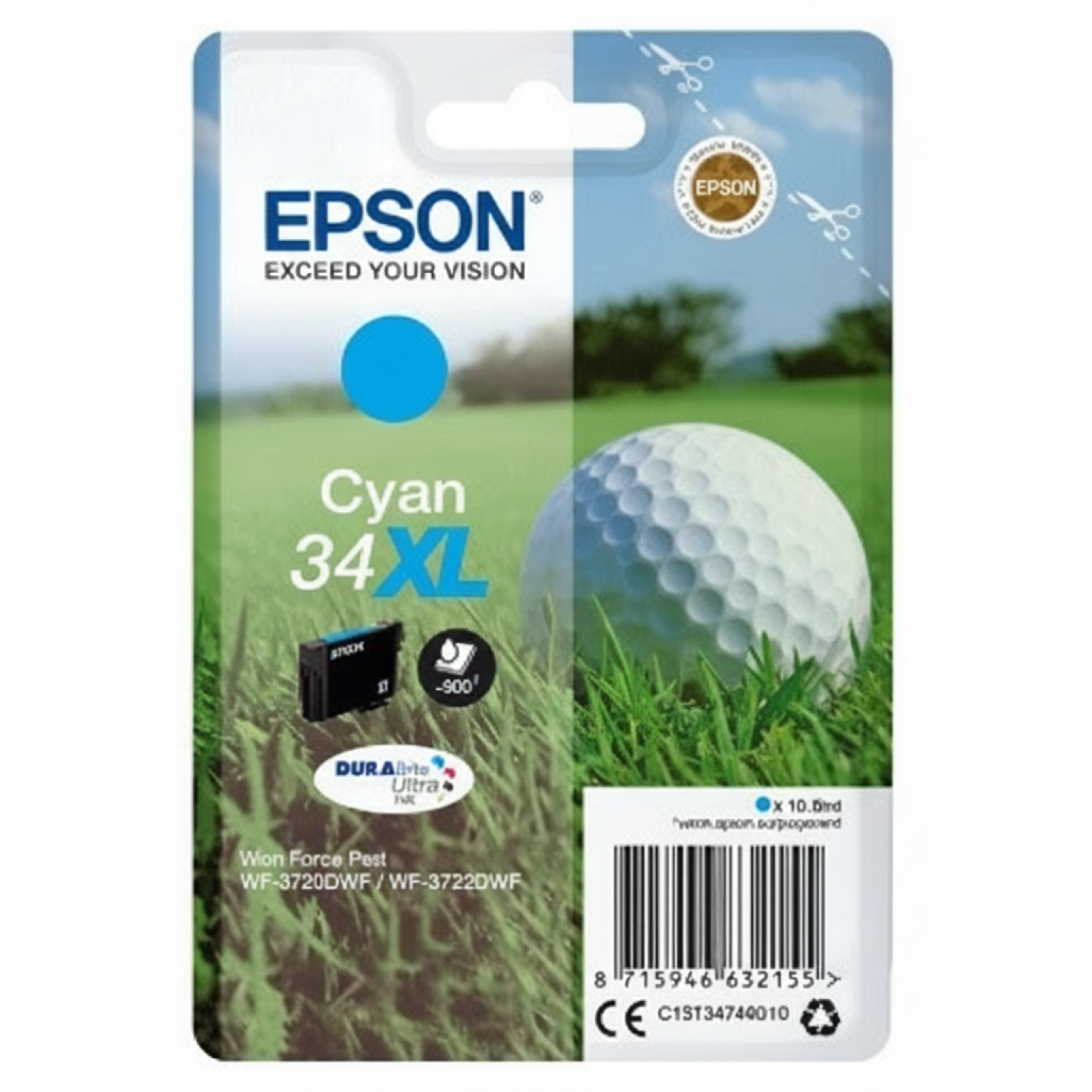 Original OEM Ink Cartridge Epson 34 XL (T3472) (Cyan)