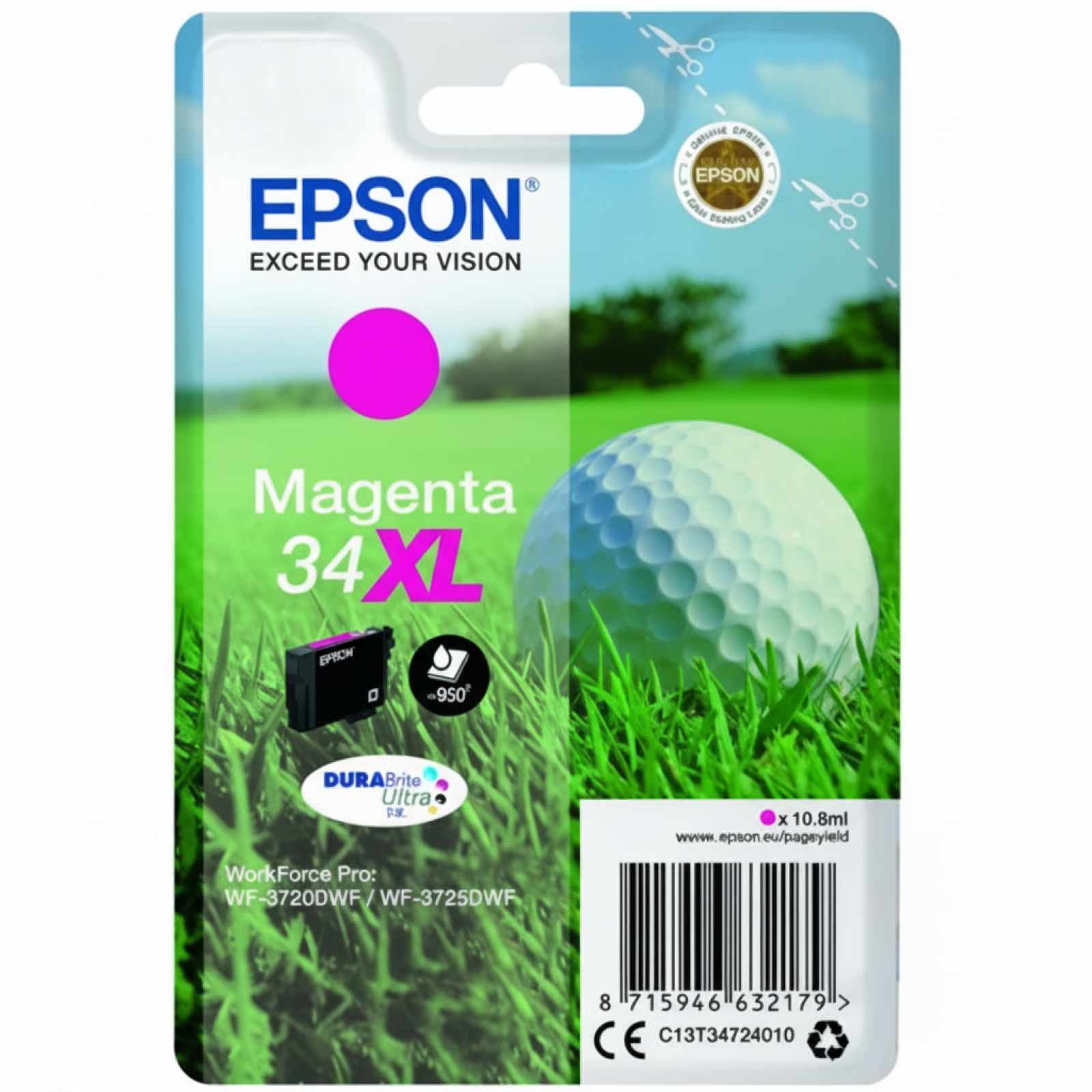 Original OEM Ink Cartridge Epson 34 XL (T3473) (Magenta)