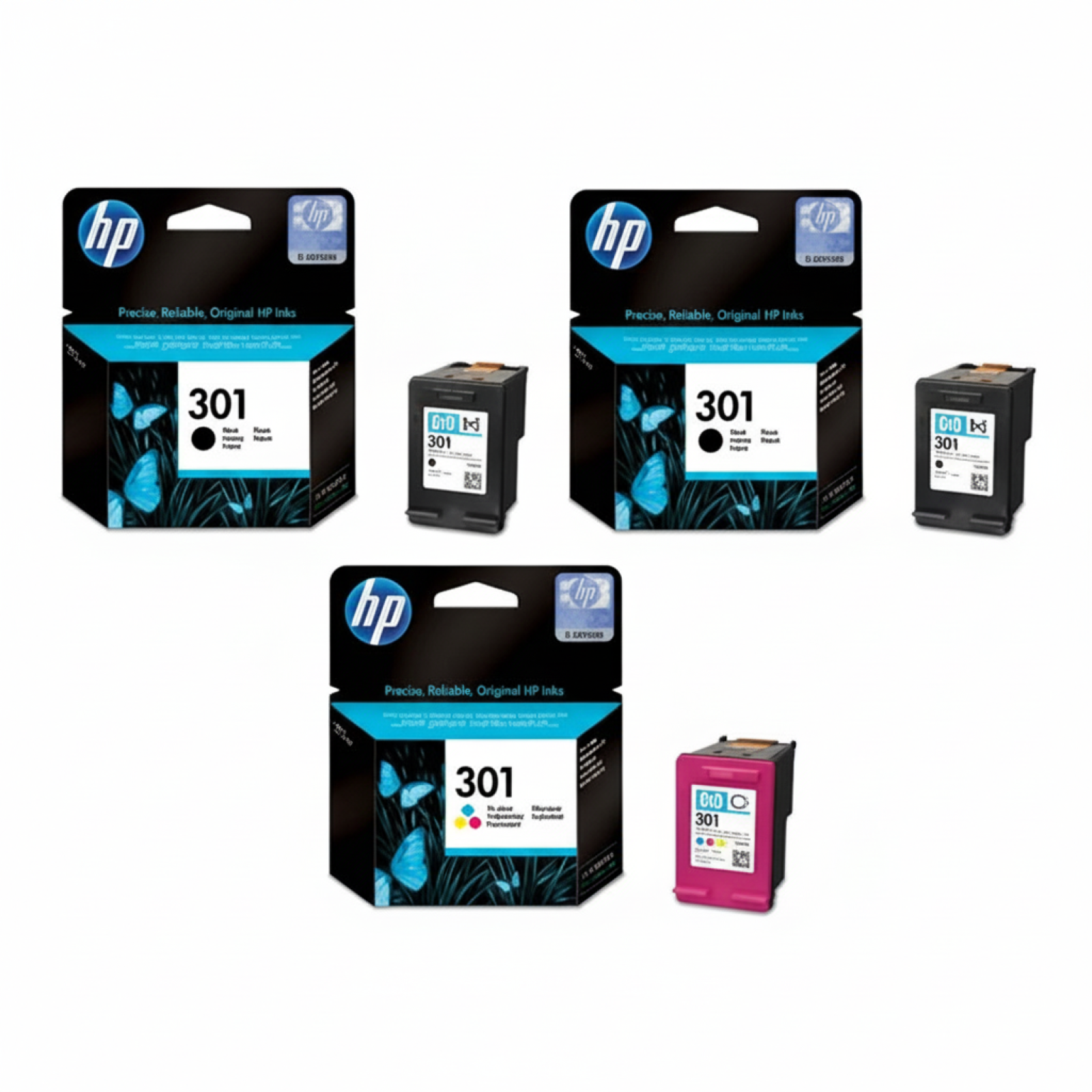 Original OEM Ink Cartridges HP 2x 301 BK + 301 C (E5Y87EE) (multi pack)
