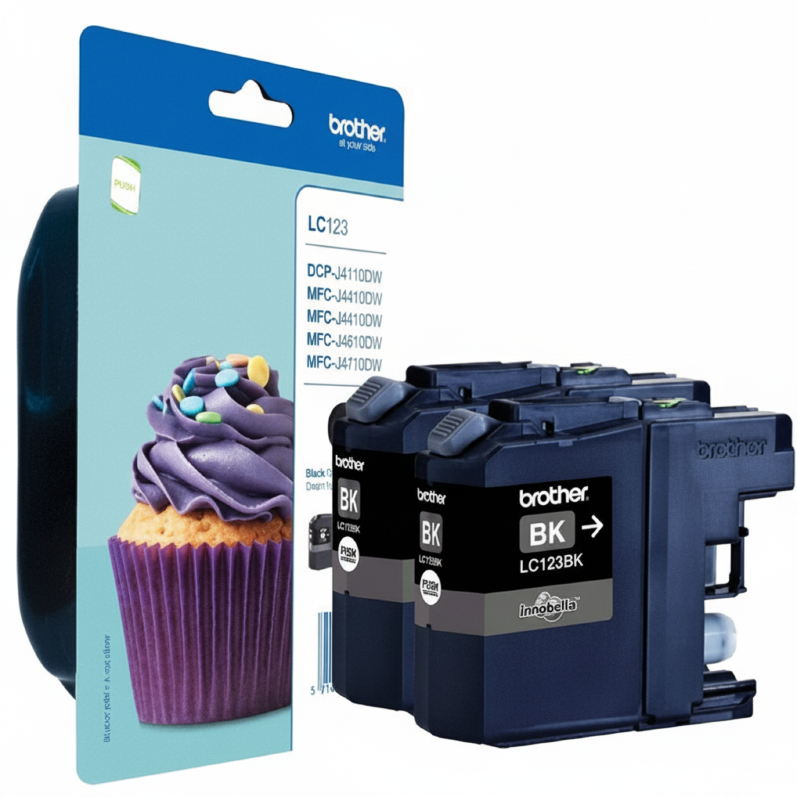 Original OEM Ink Cartridges Brother LC-123 BK BP2 (LC123BKBP2) (Black) (2-pack)