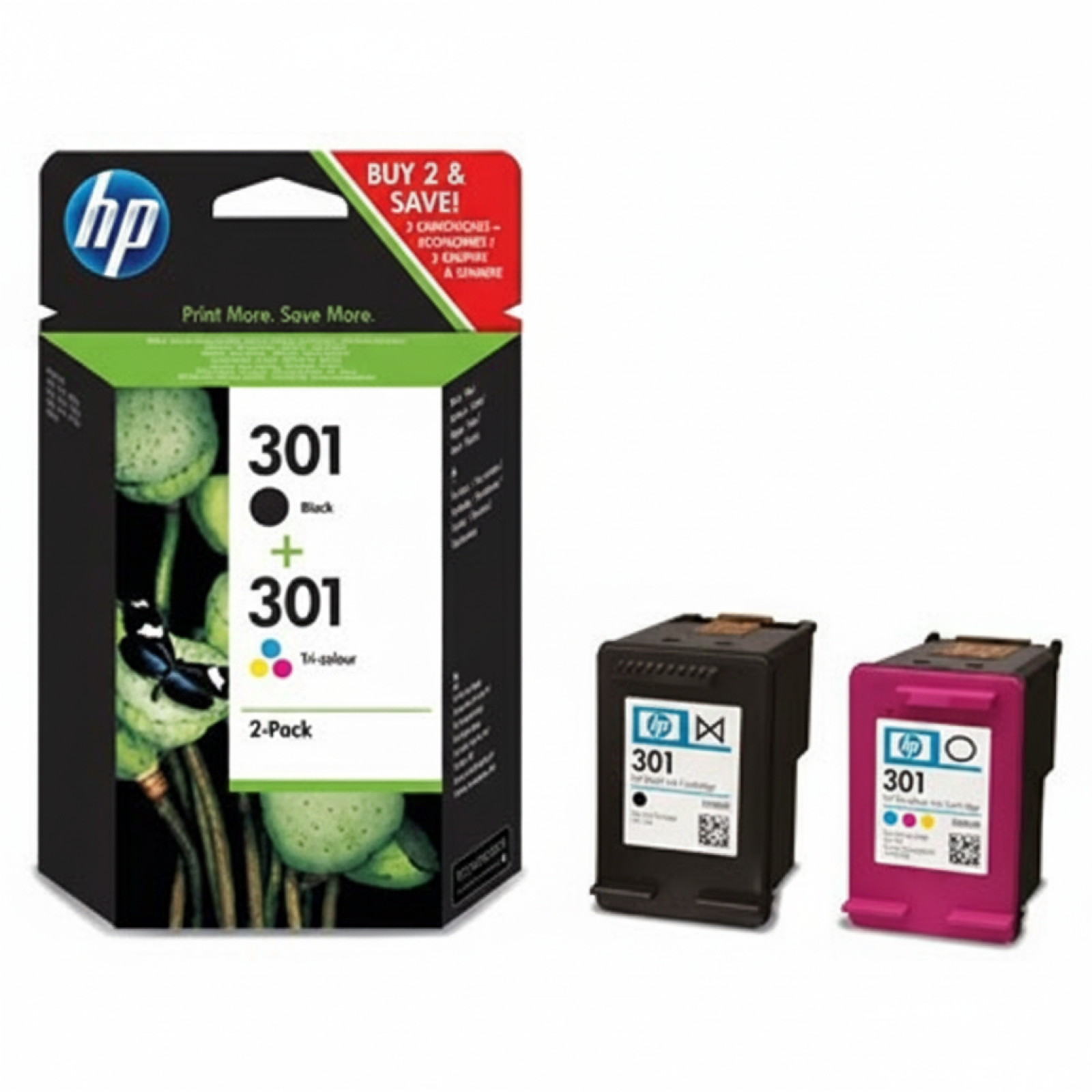 Original OEM Ink Cartridges HP 301 BK + 301 C (N9J72AE) (multi pack)