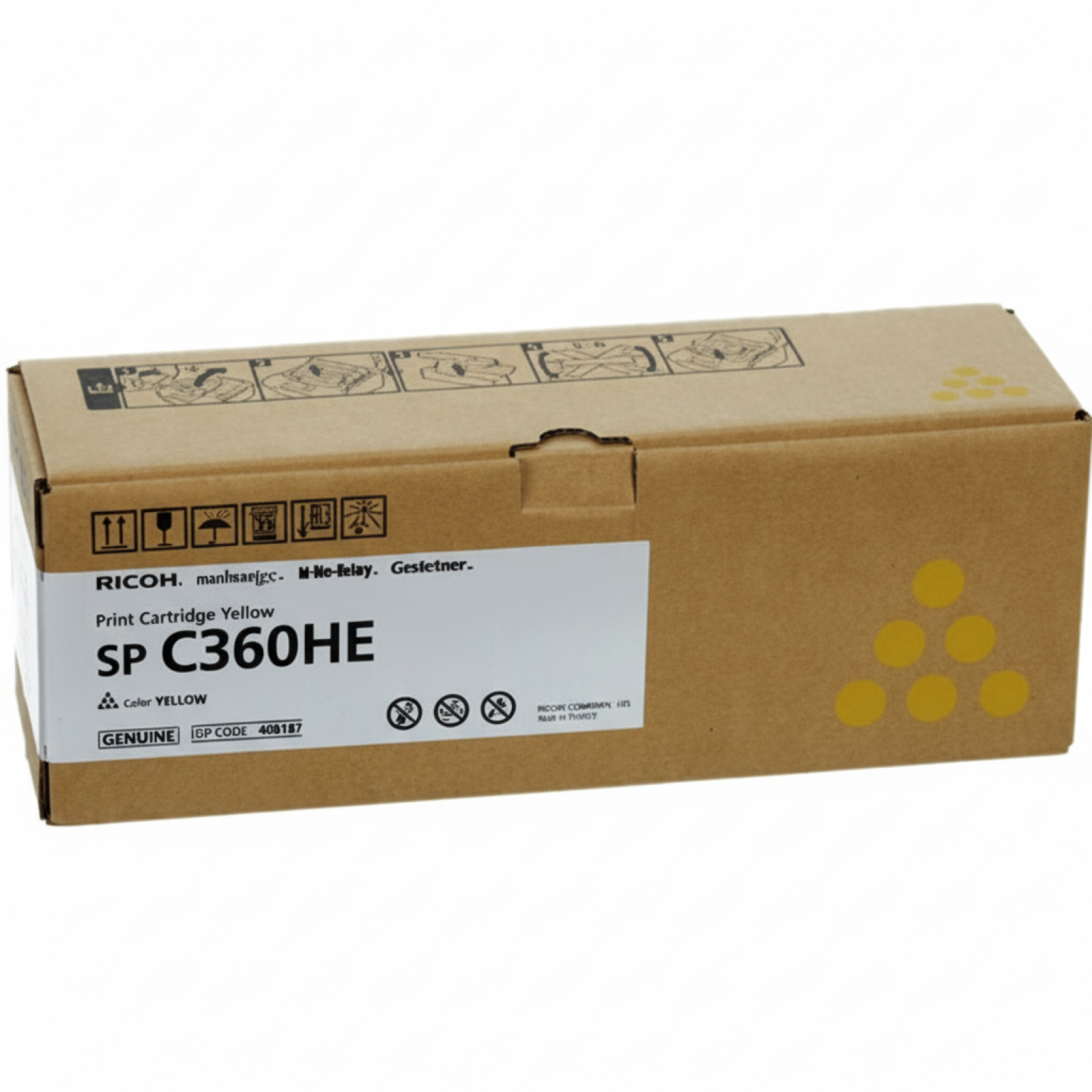 Original OEM Toner Ricoh C360HE (408187) (Yellow)