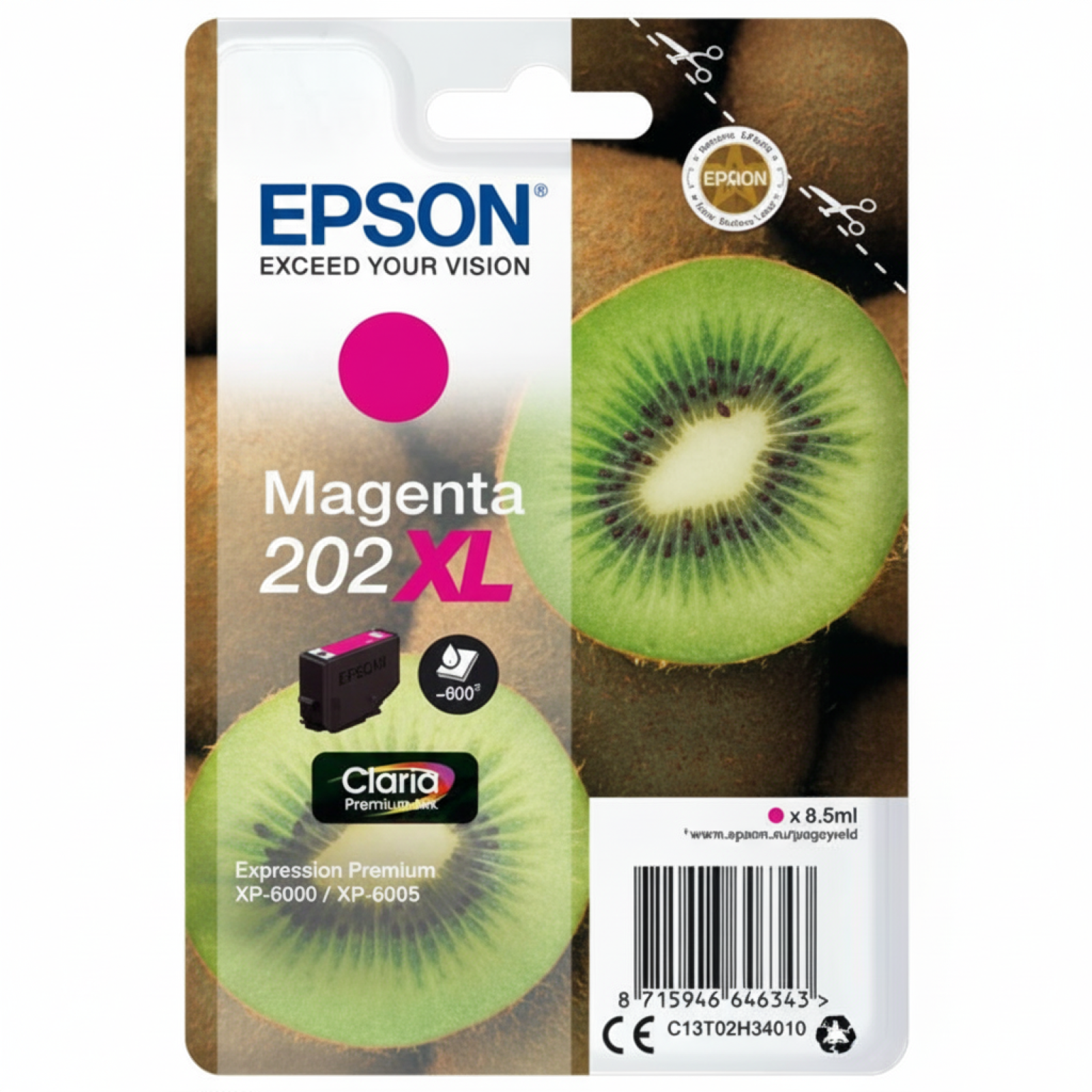 Original OEM Ink Cartridge Epson 202 XL (C13T02H34010) (Magenta)